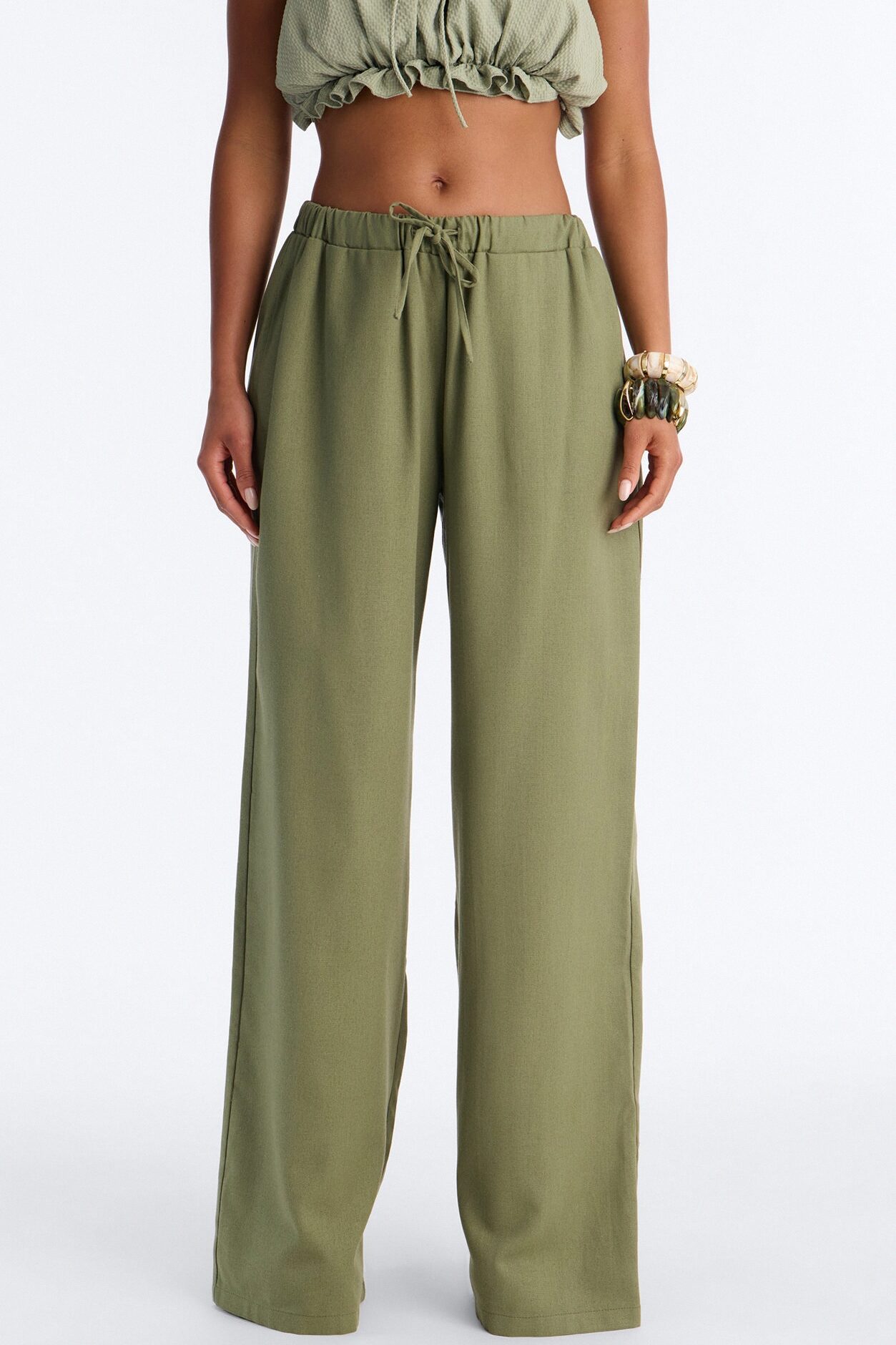 Beach Walks Linen Pant - Olive