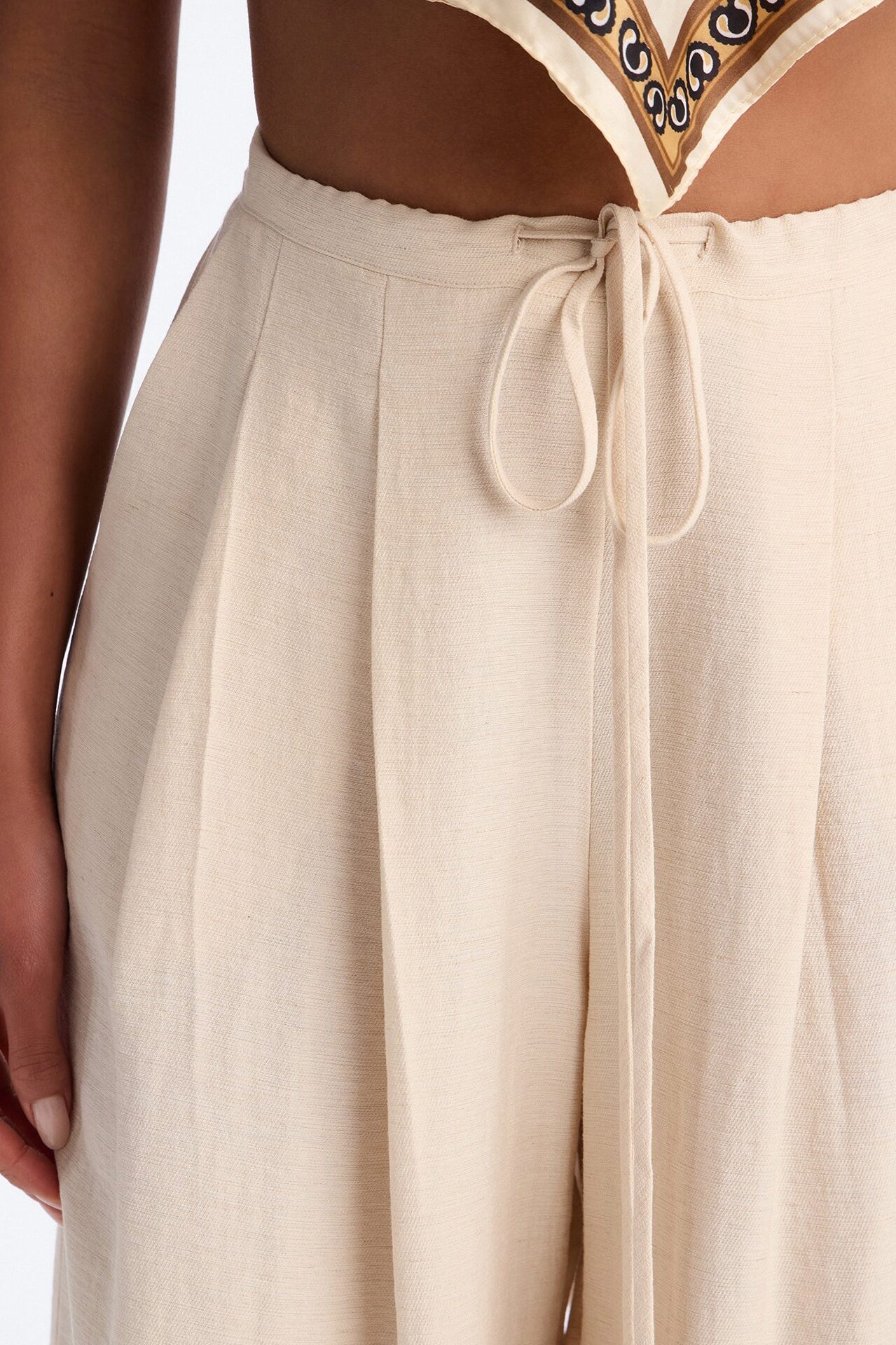 Run The City Linen Wide Leg Pants 33″ - Natural