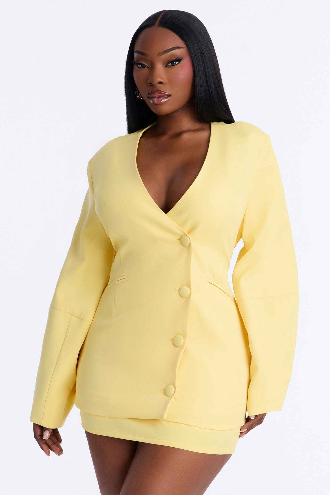 Sweet & Smart Barrel Sleeve Blazer - Butter Yellow