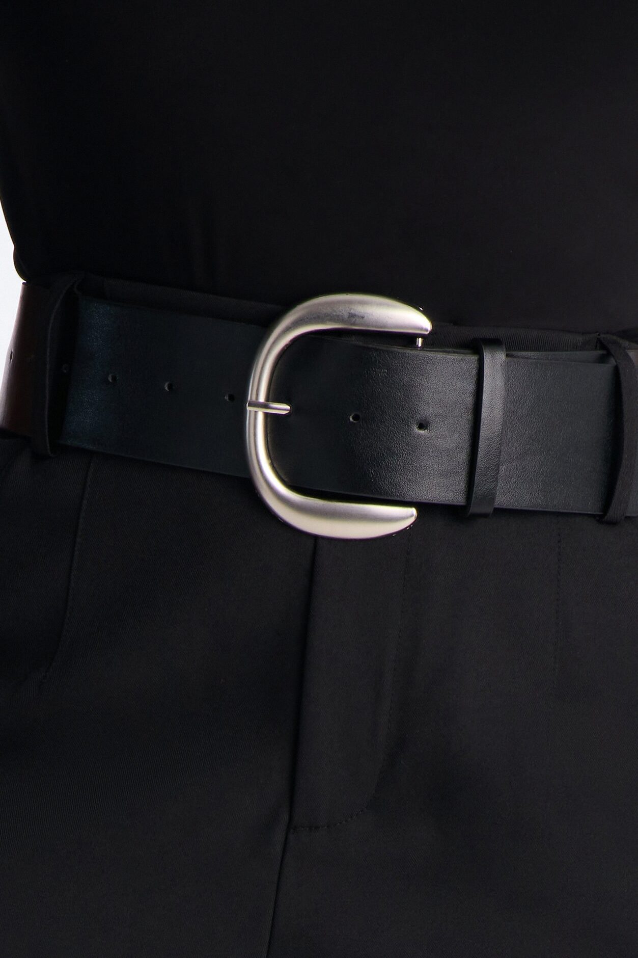 Rebecca Belted Barrel Trouser Pants - Black