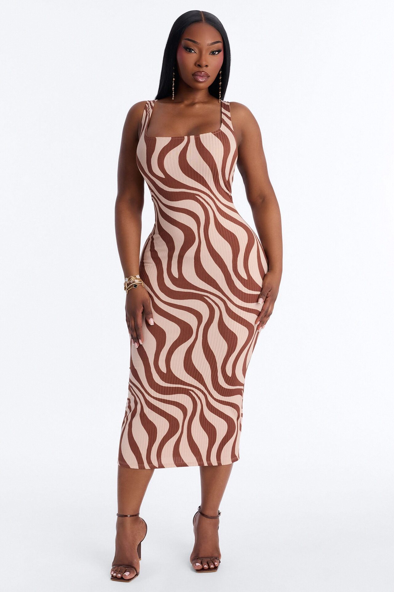 Maisie Maxi Dress - Brown/combo