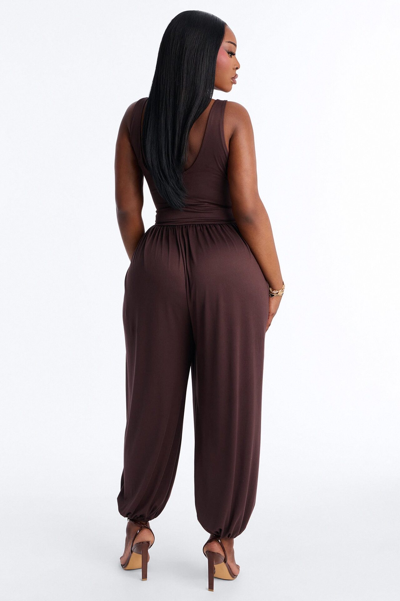 Brenna Balloon Leg Jumpsuit - Chocolate