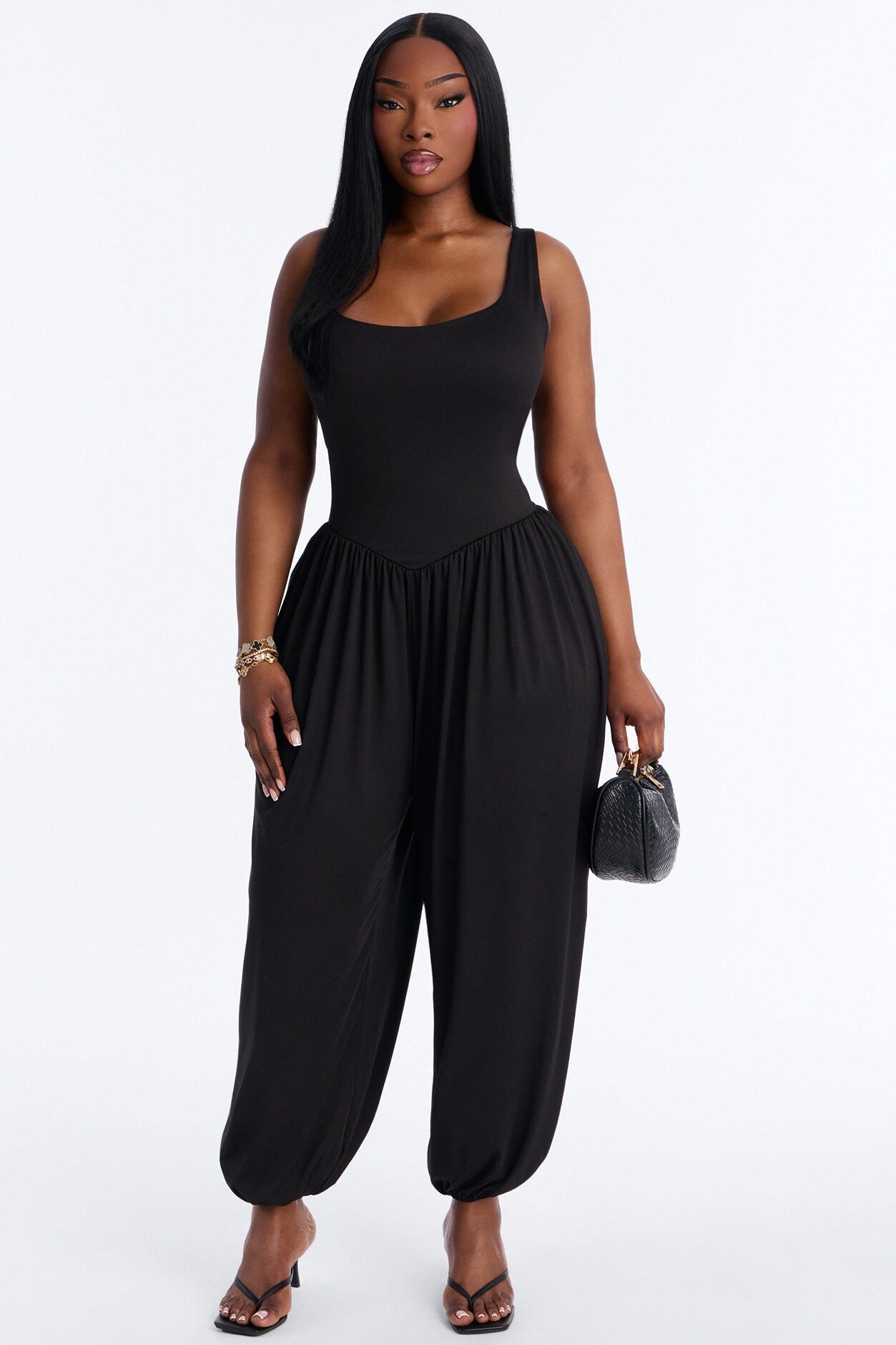 Brenna Balloon Leg Jumpsuit - Black