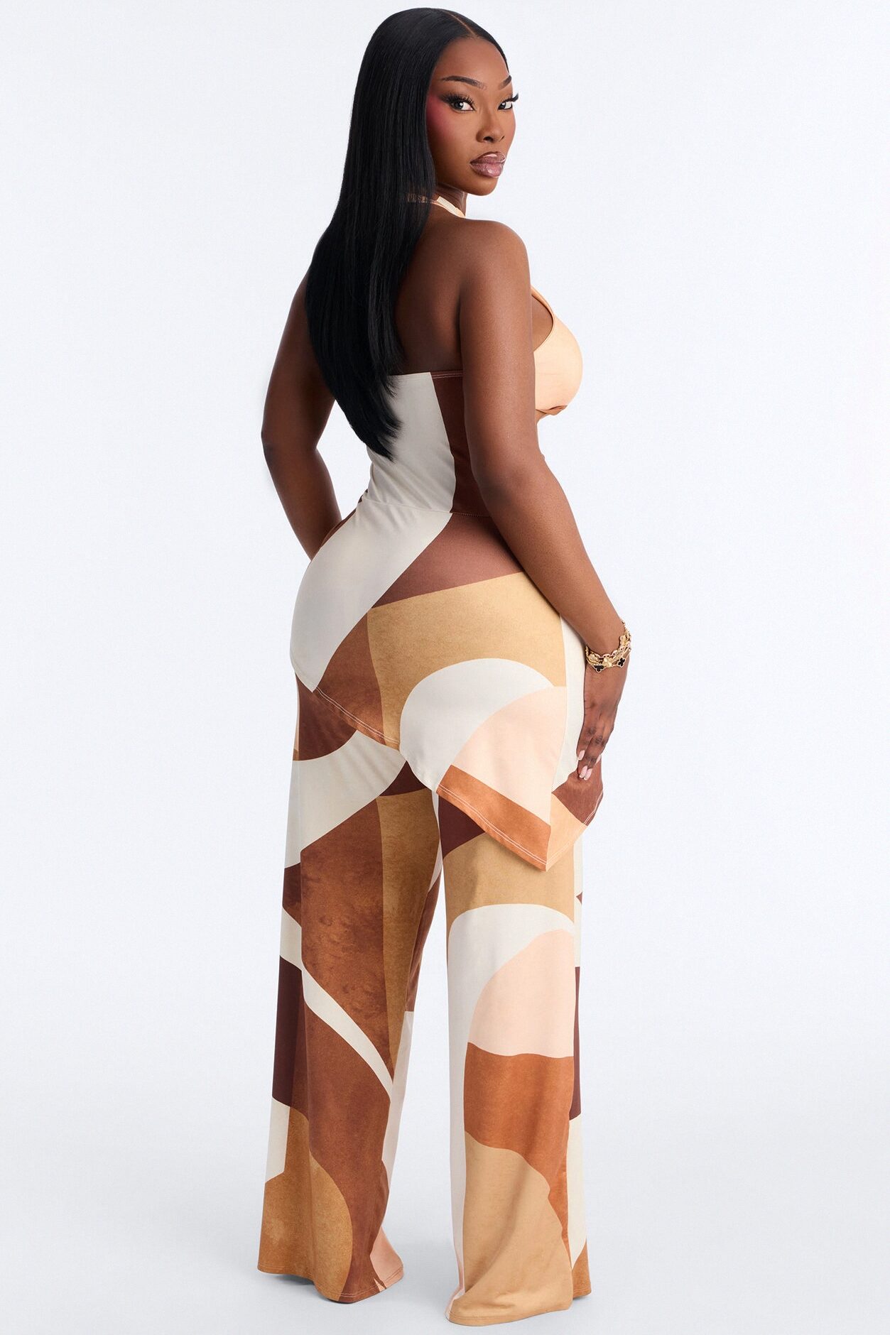 Felicity Straight Leg 2 Piece Jumpsuit - Brown
