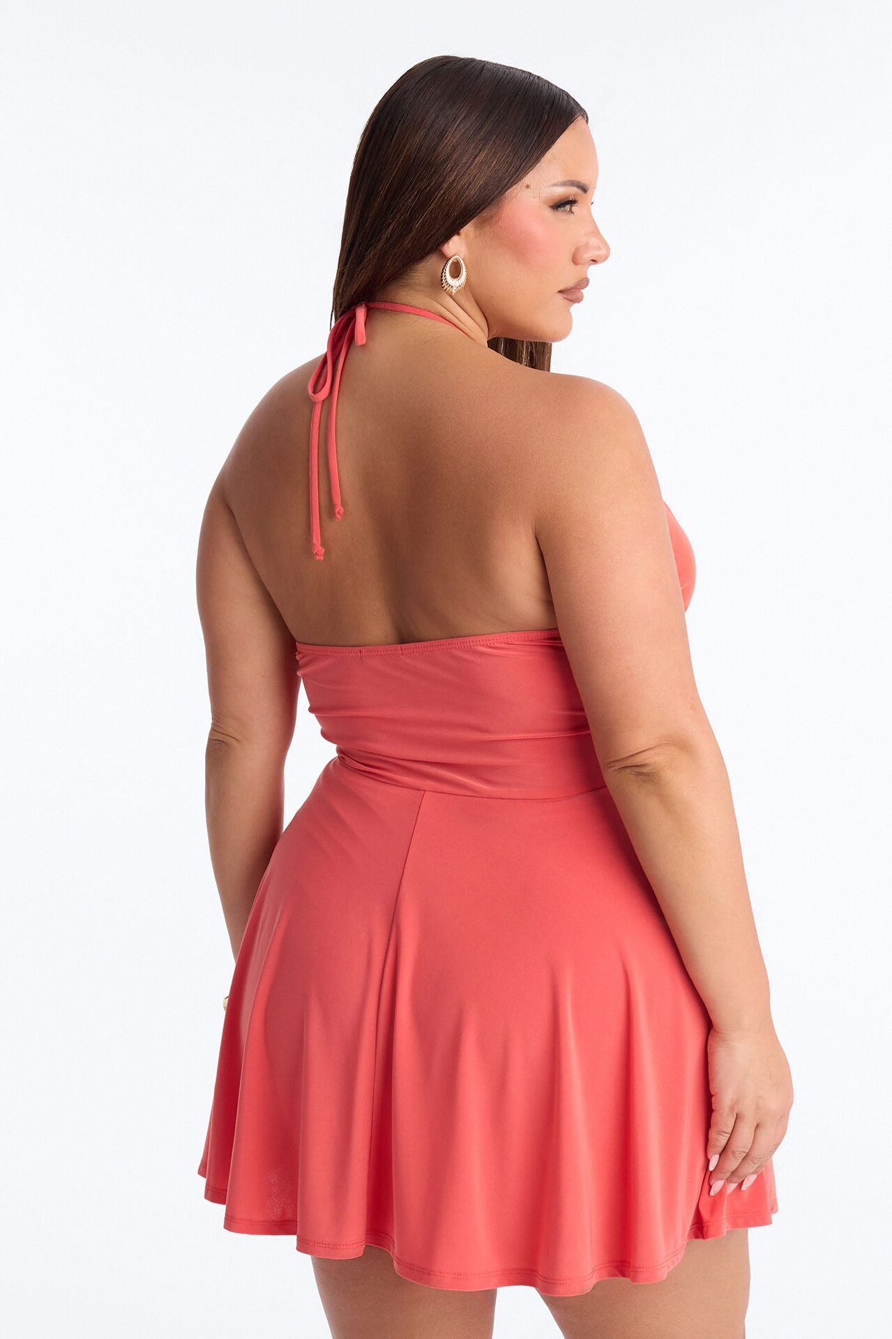Delulu But Sweet Mesh Mini Dress - Tomato Red