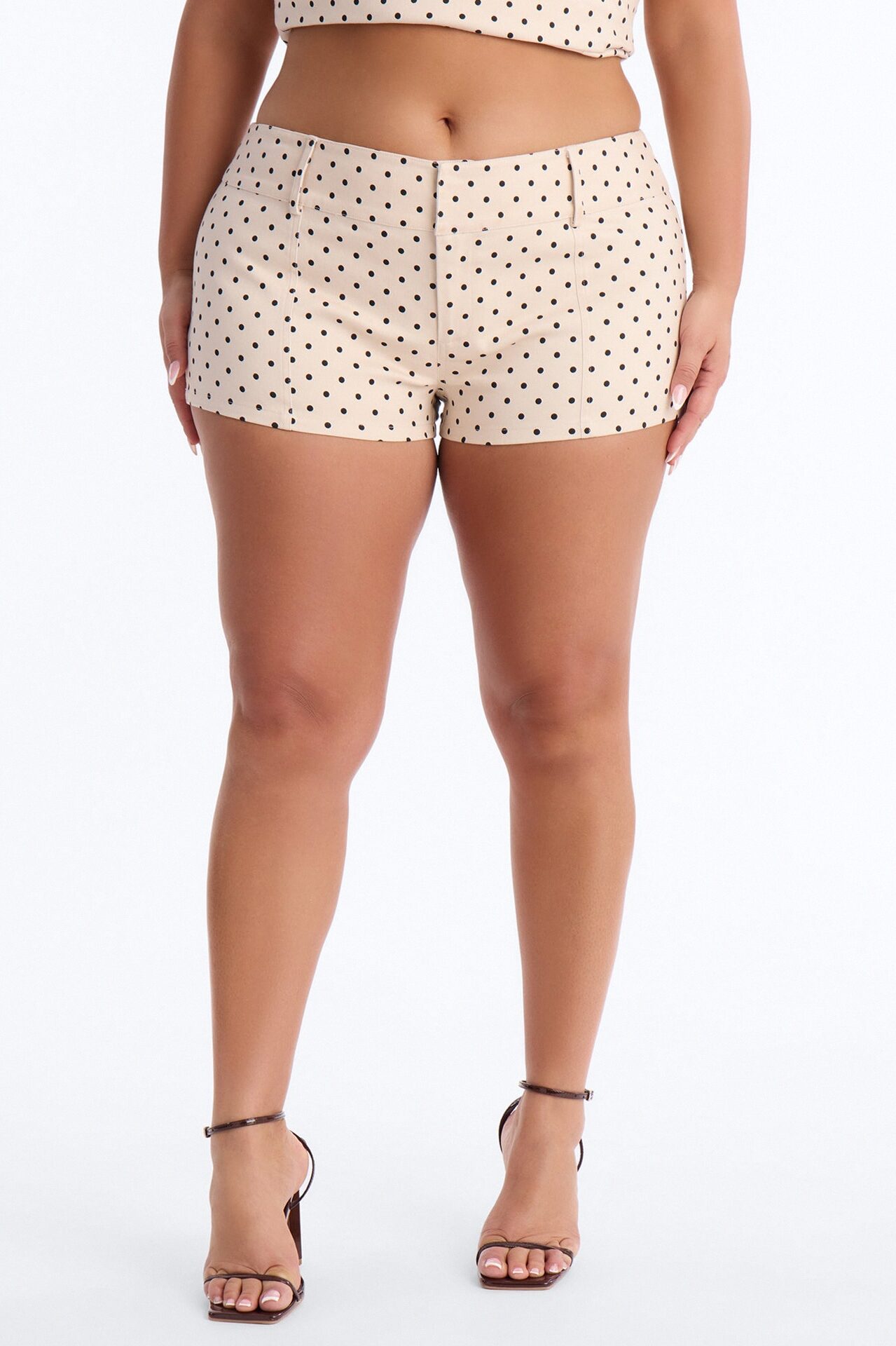 Mallory Low Rise Twill Polka Dot Micro Short - Cream/combo