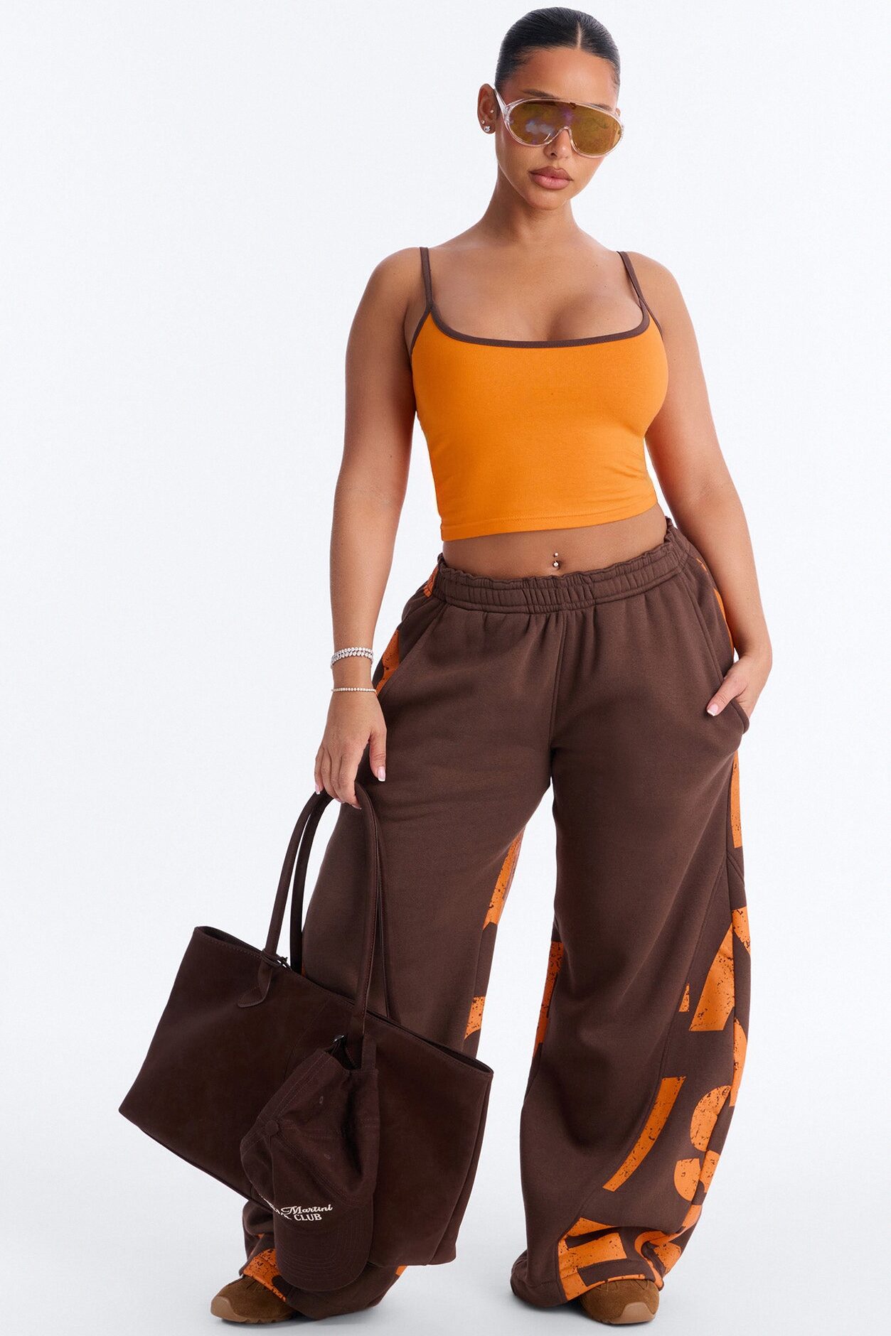 Savage Mode Fleece Pant Set - Orange/combo