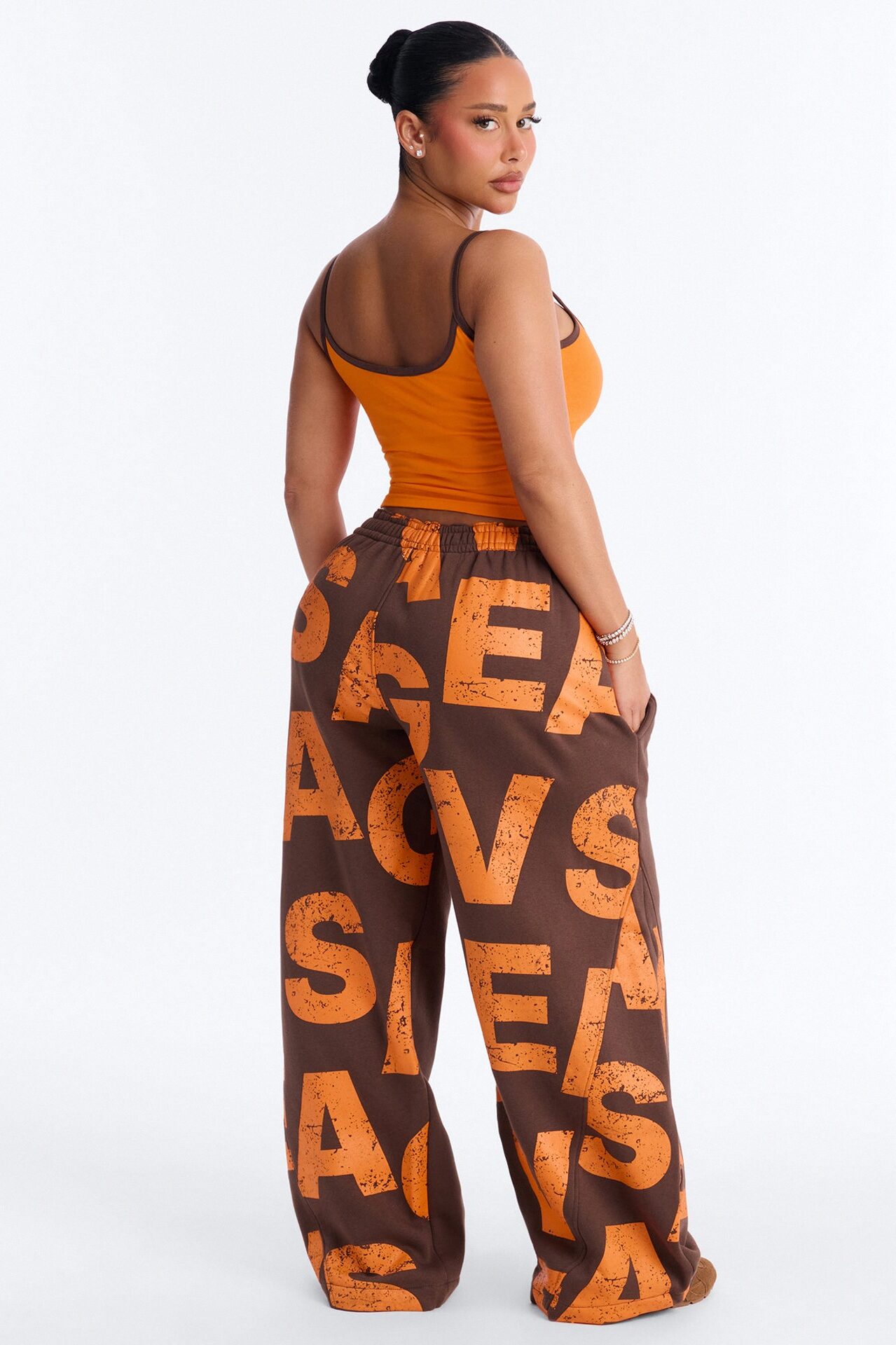Savage Mode Fleece Pant Set - Orange/combo