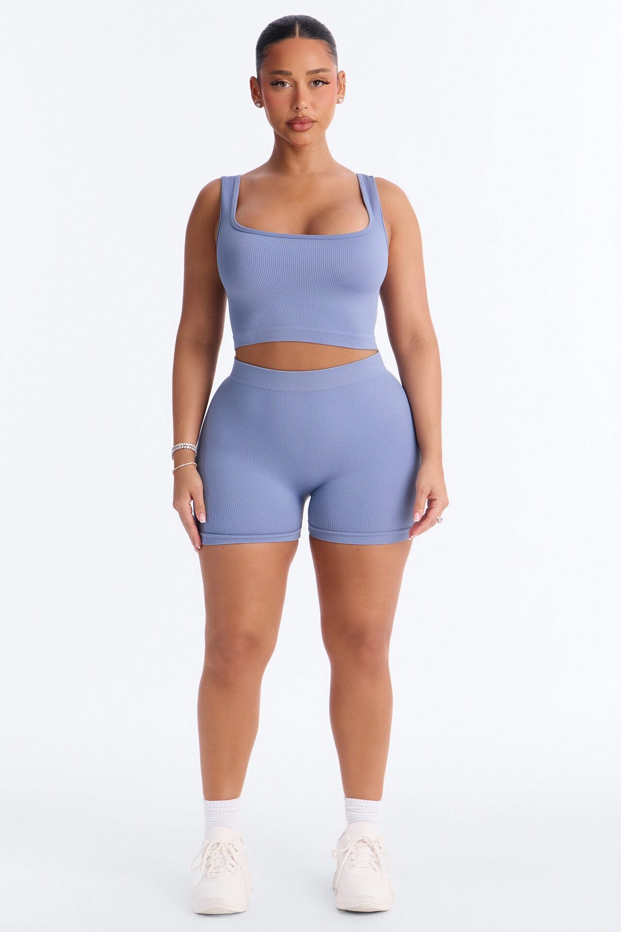 Active Aura Seamless Biker Short Set - Blue