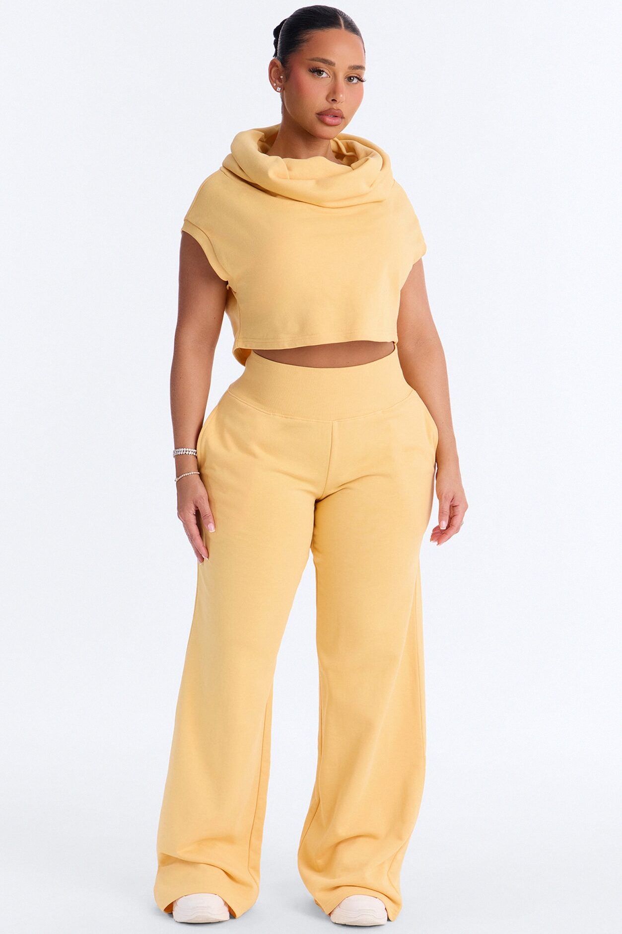Alexa Wide Leg Pant Set - Yellow