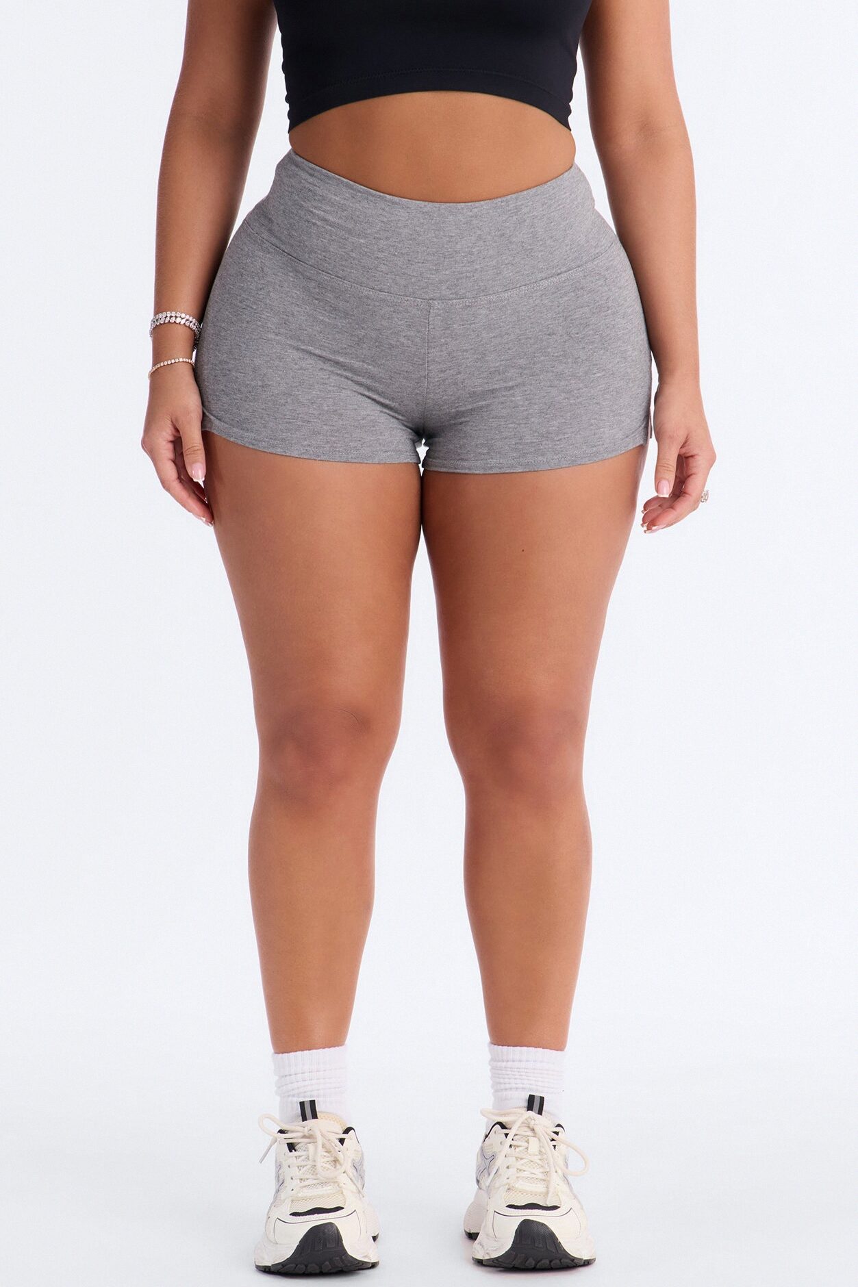 Kieran Split Side Seam Biker Short - Grey