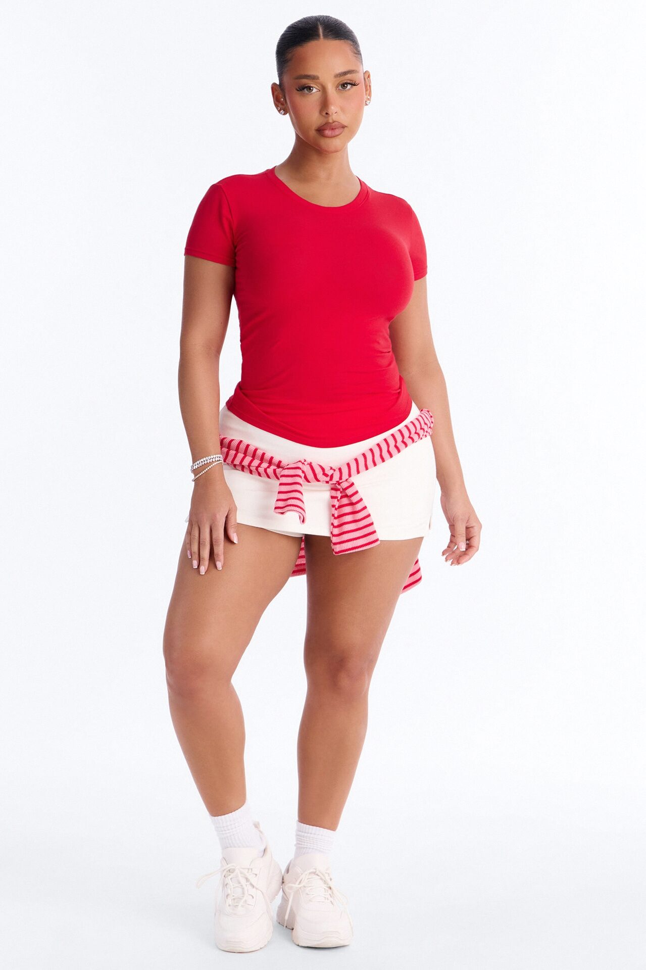 Camilla Classic Fit Crew Neck Tee - Tomato Red