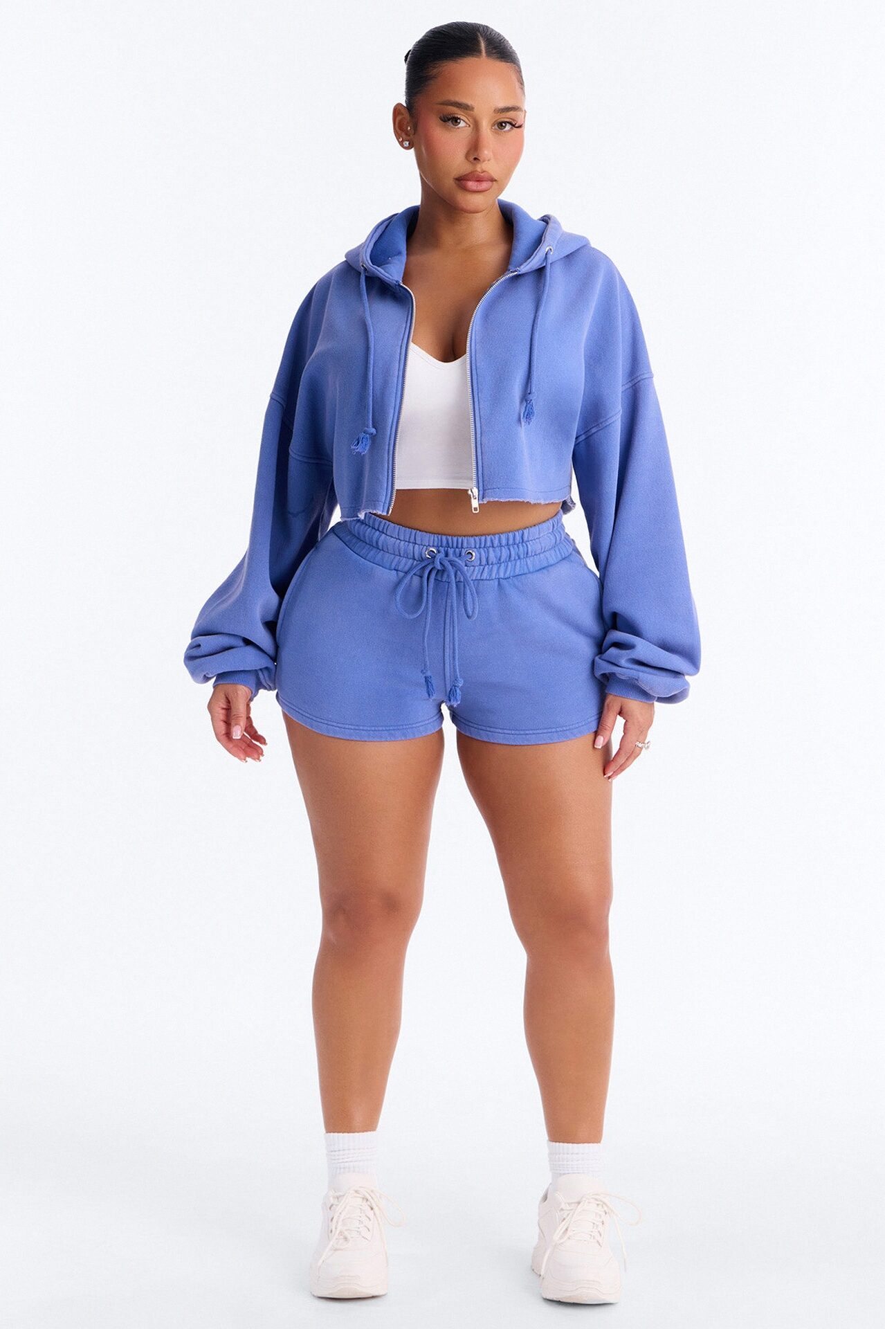 On The Go Washed Short Set - Blue