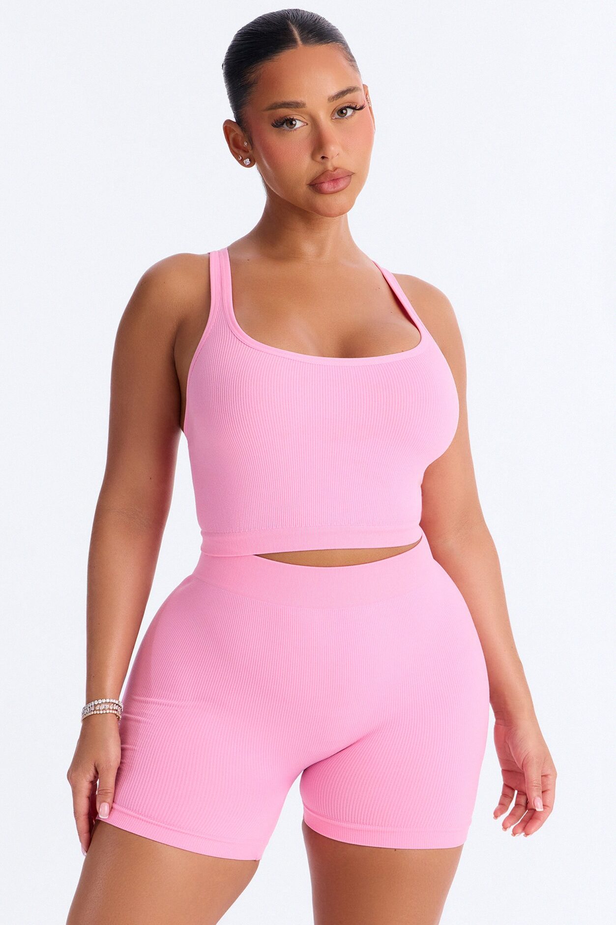 Core Power Seamless Biker Short Set - Pink