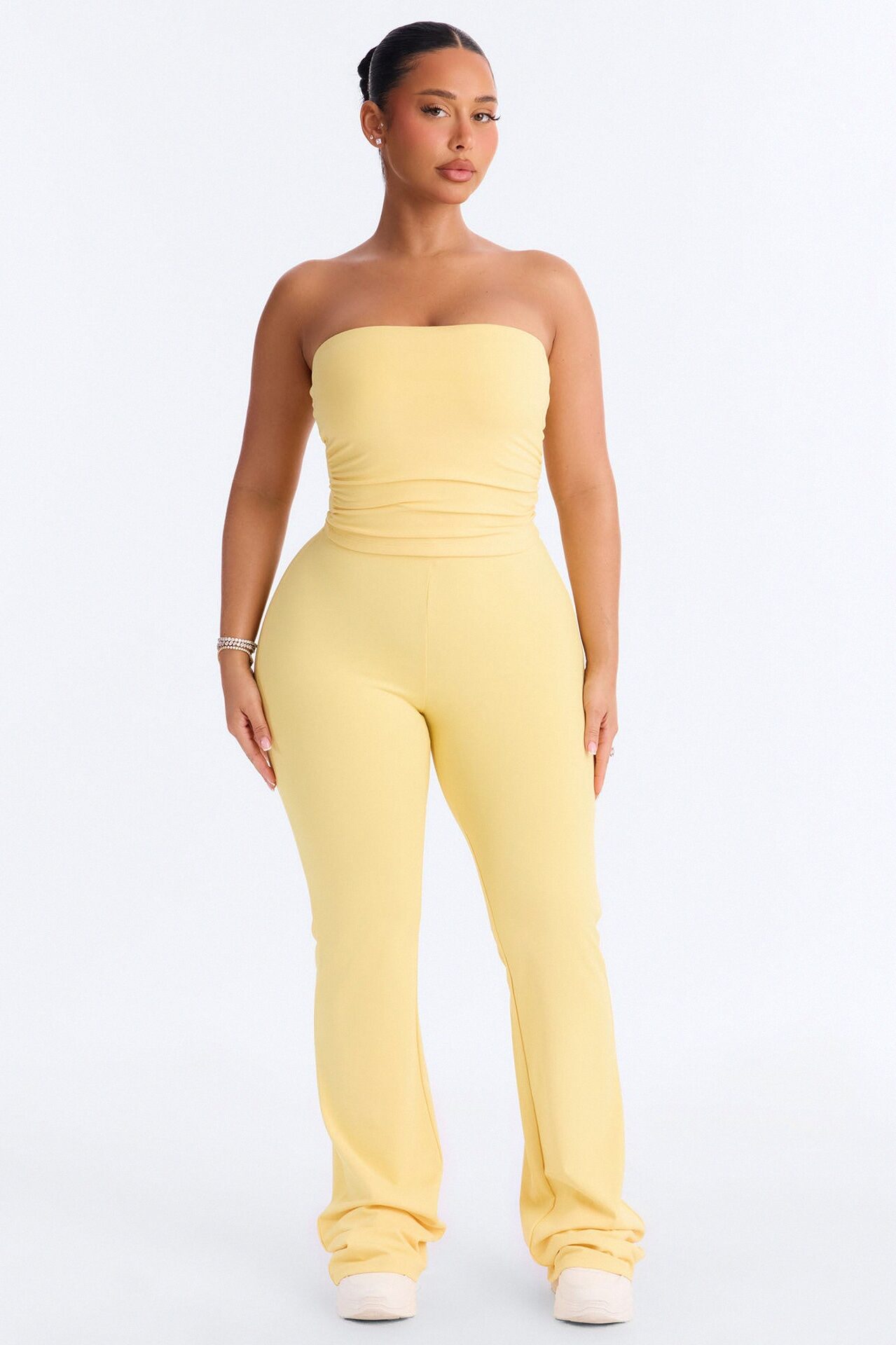 Just Vibes Strapless Pant Set - Yellow
