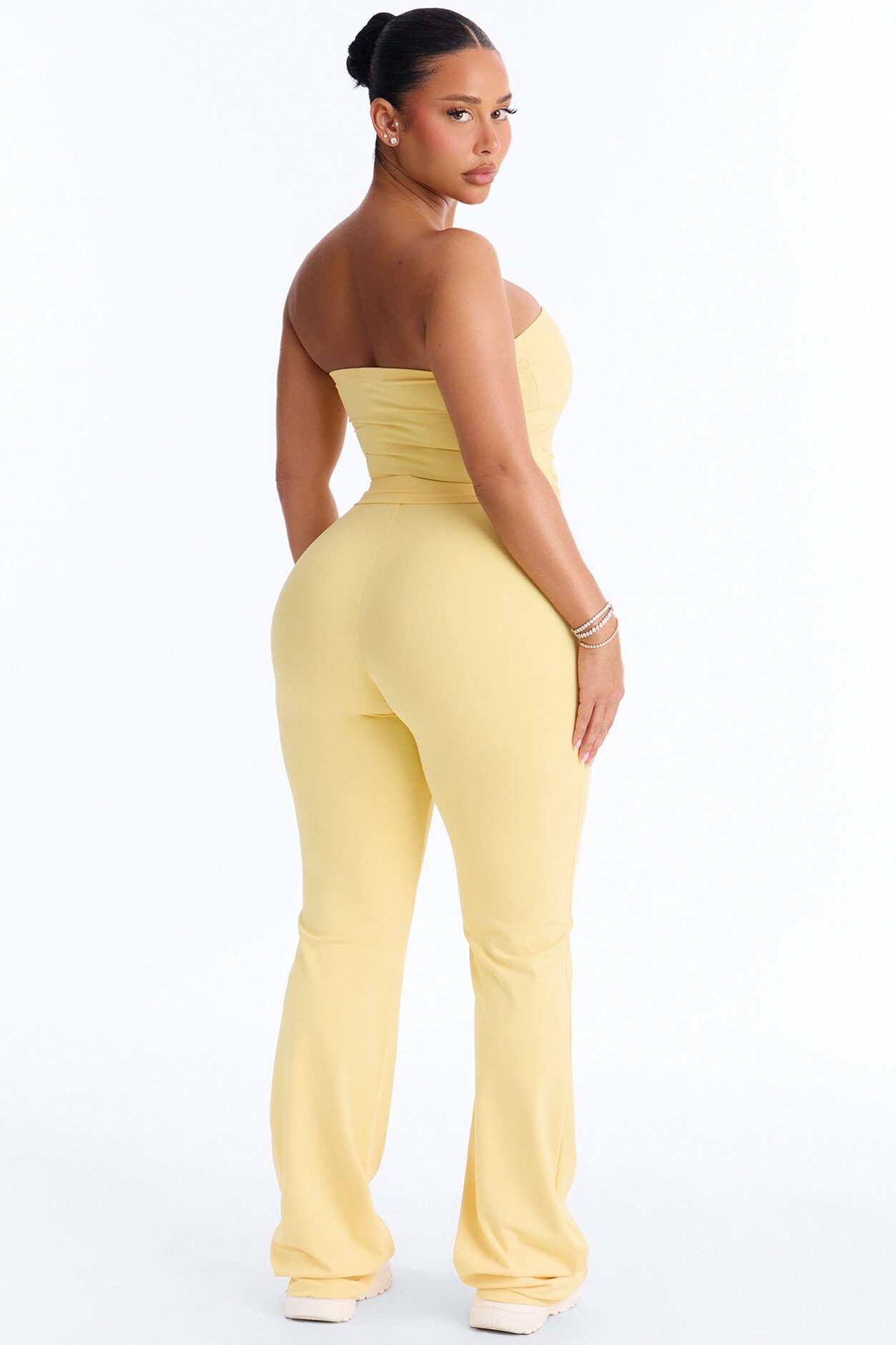 Just Vibes Strapless Pant Set - Yellow