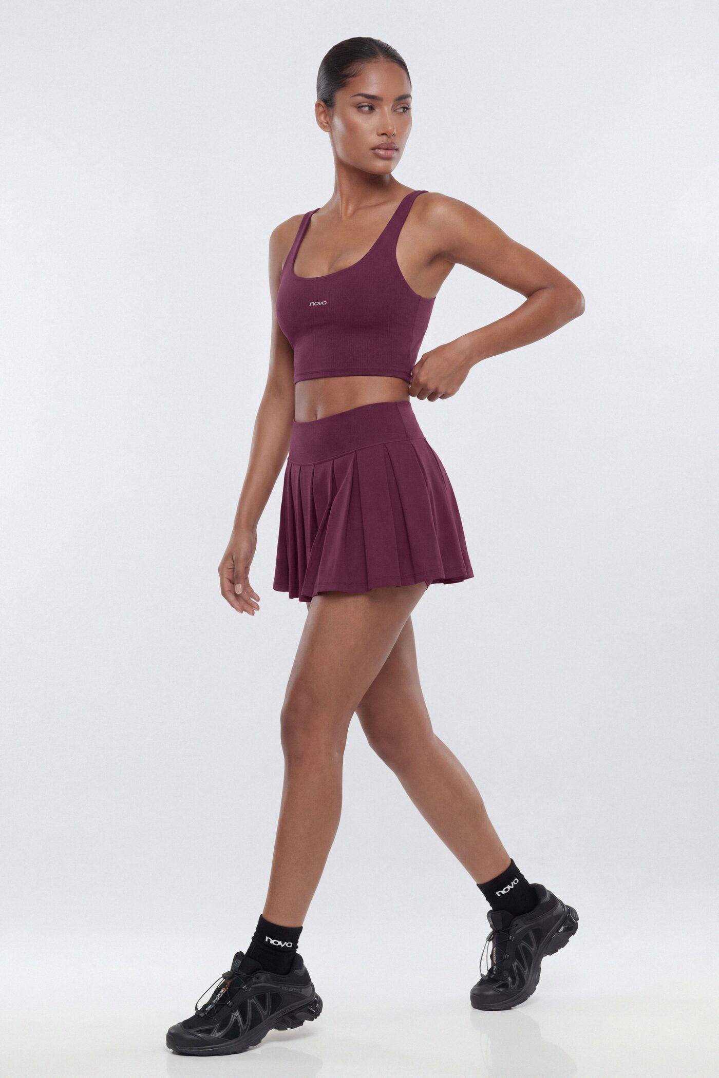 ProStretch™ V Neck Sports Tank - Merlot