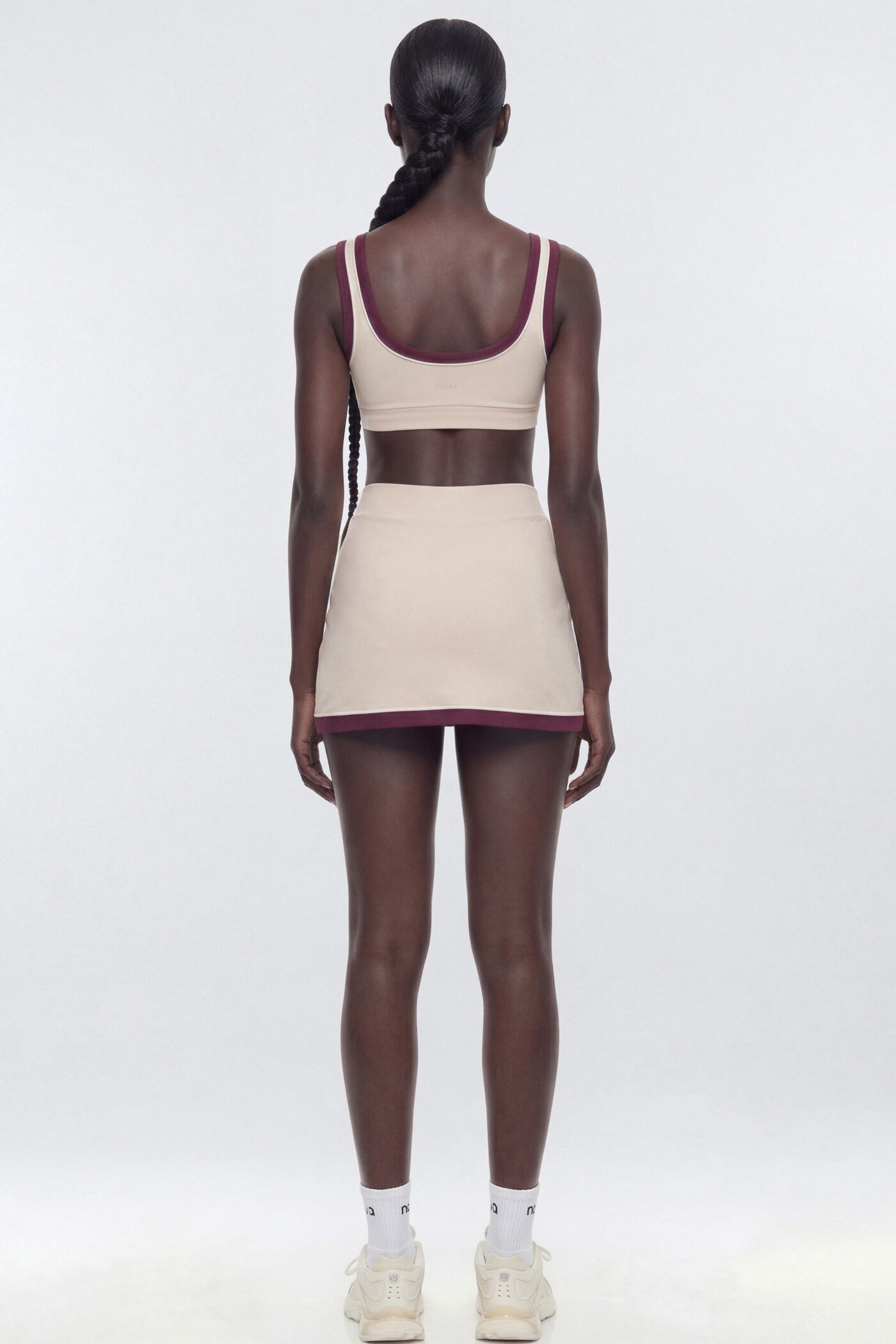 ButterSoft Contrast Trim Sports Skort - Oat Milk