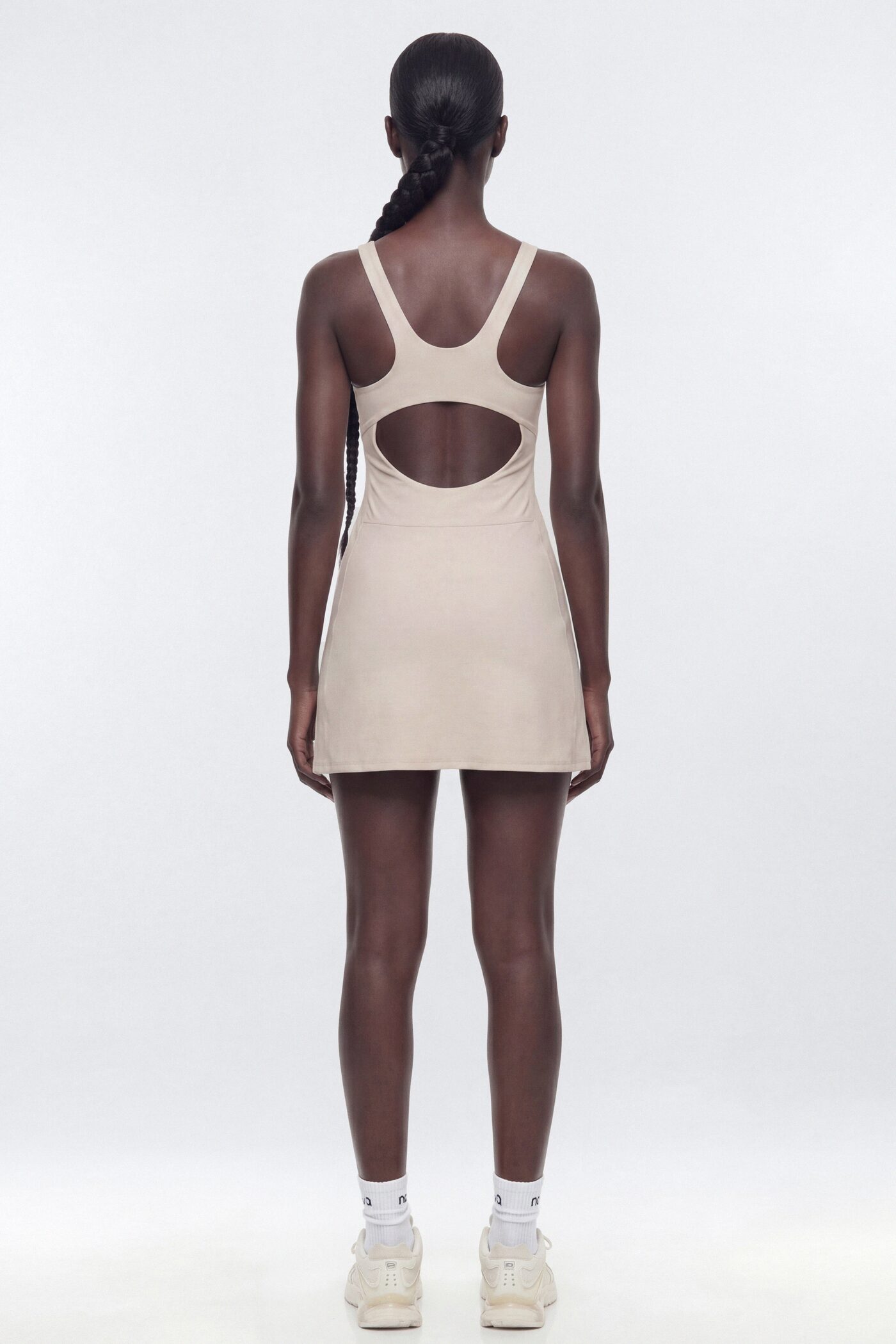 ButterSoft Cut Out Racerback 2-in-1 Active Dress - Oat Milk
