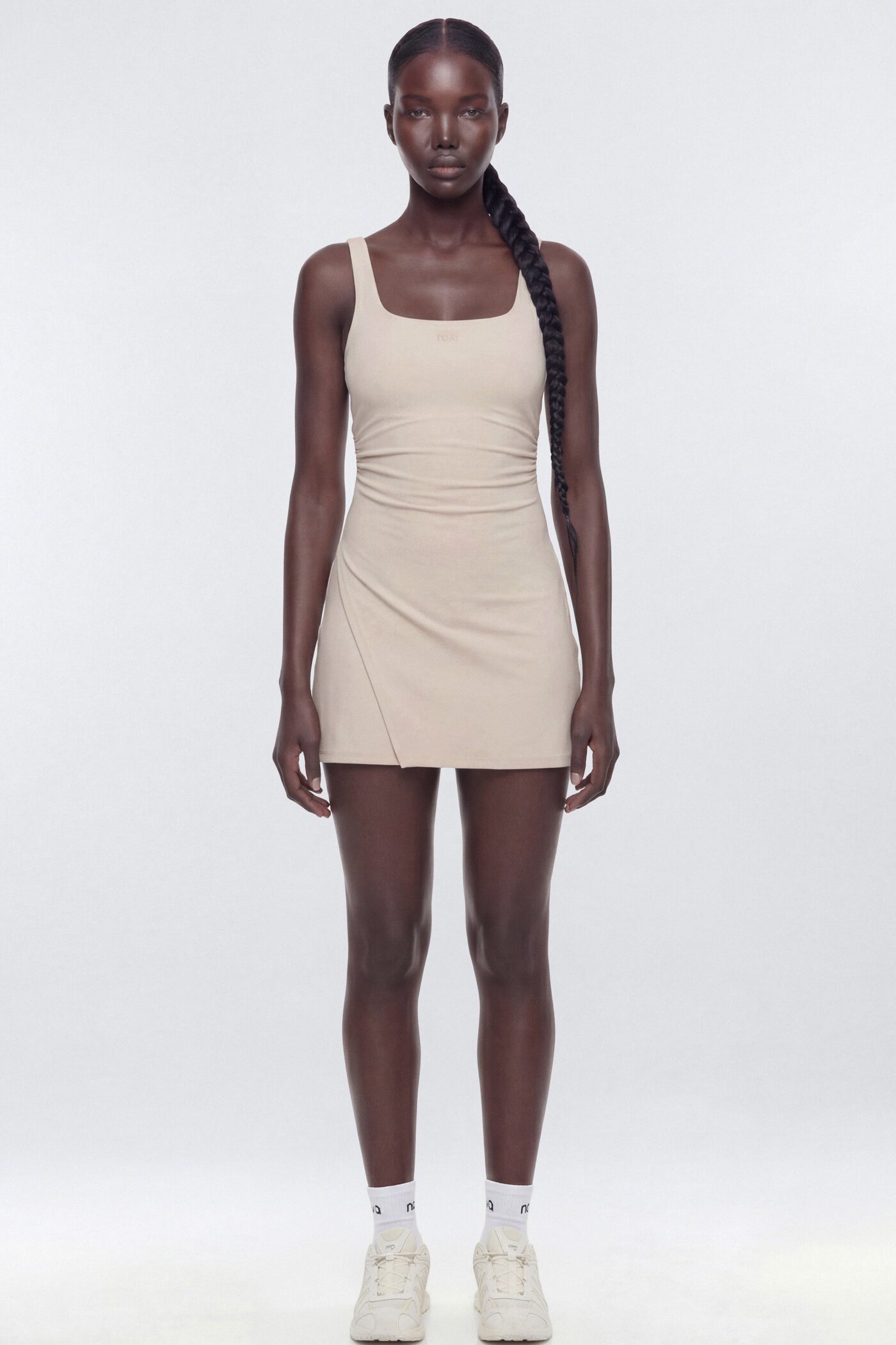 ButterSoft Cut Out Racerback 2-in-1 Active Dress - Oat Milk