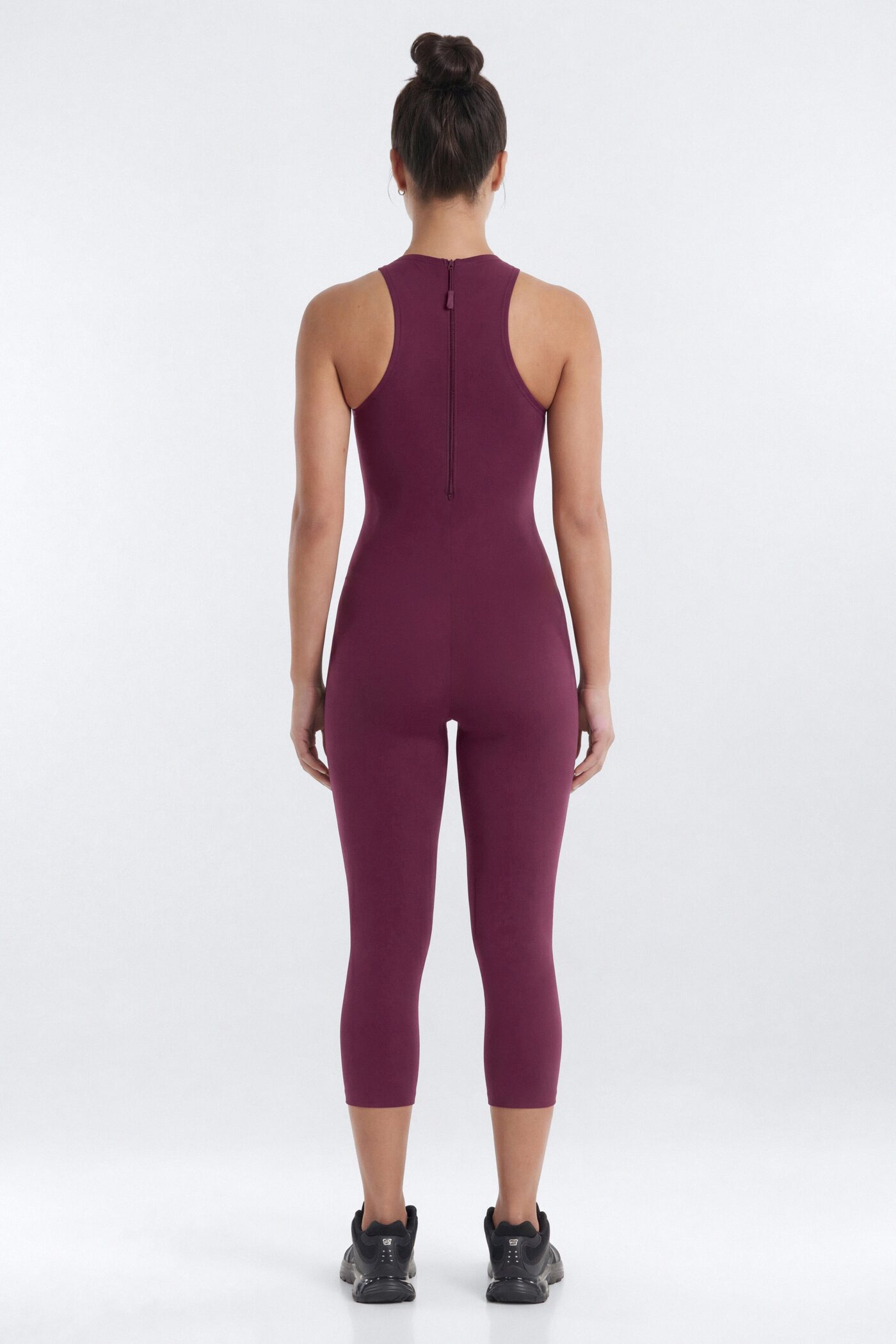 ProStretch™ 18″ High Neck Capri Jumpsuit - Merlot