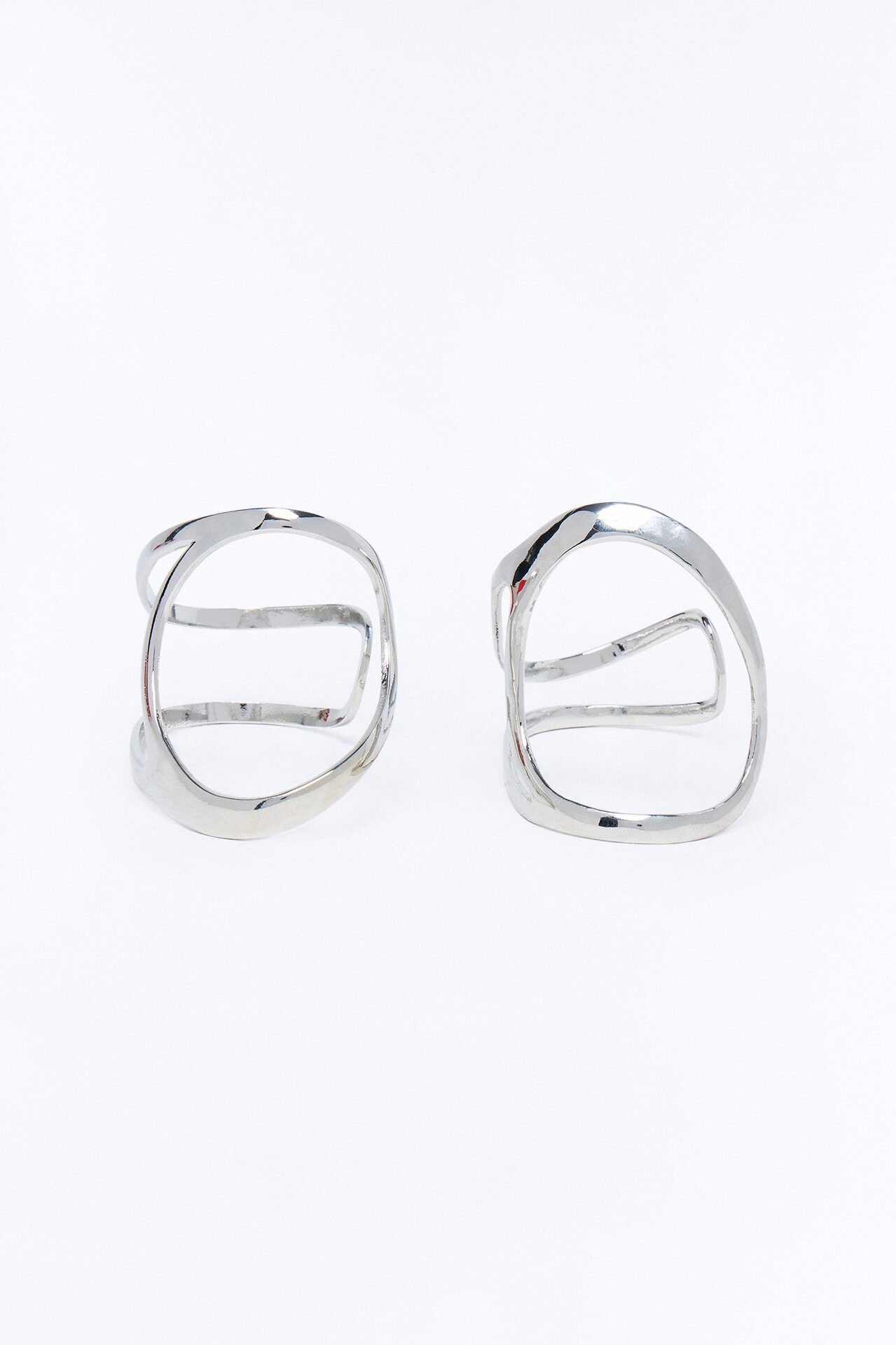 Stella 2 Piece Hand Cuff Set - Silver
