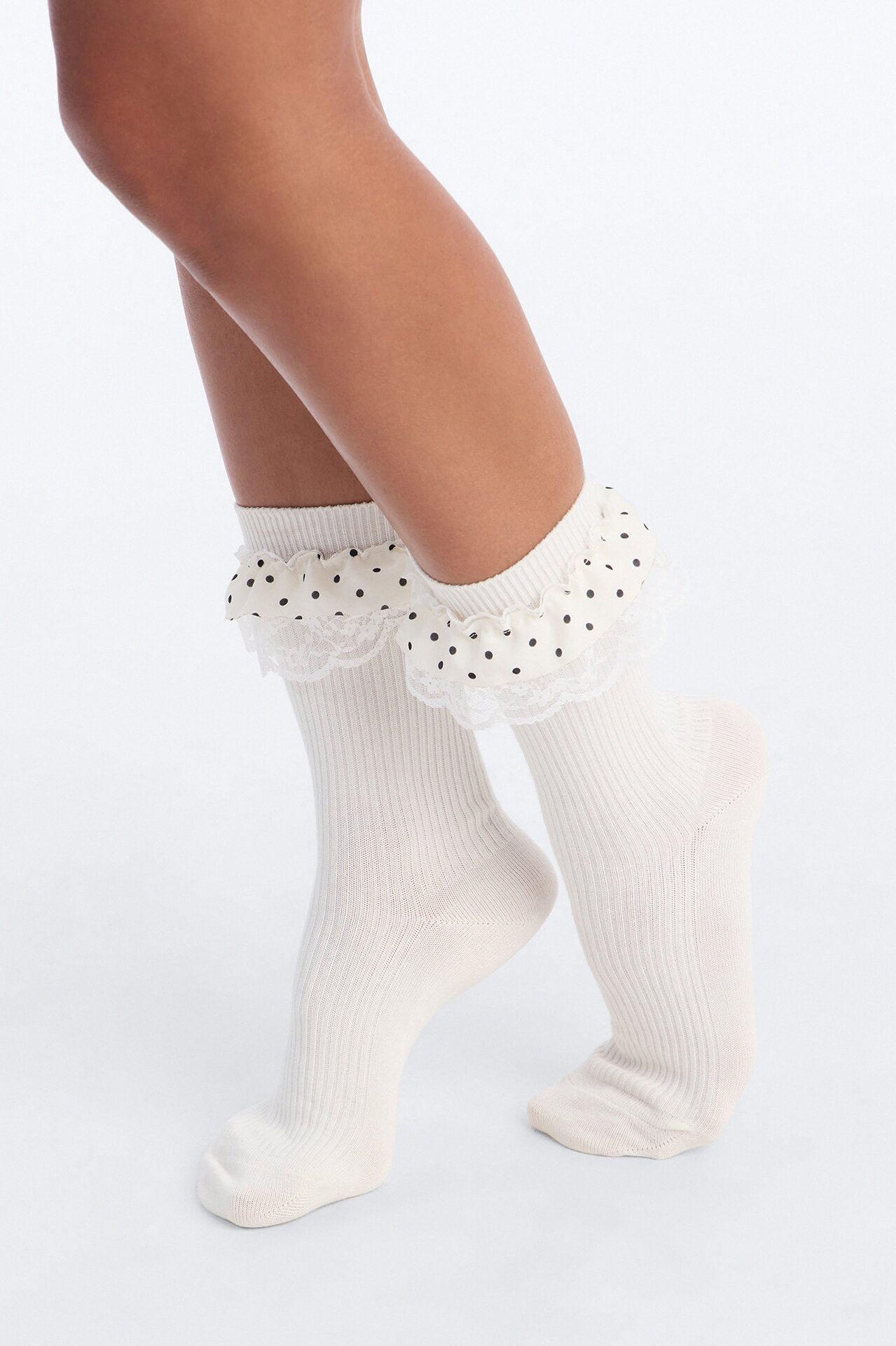 Flirting Season Crew Socks - Ivory