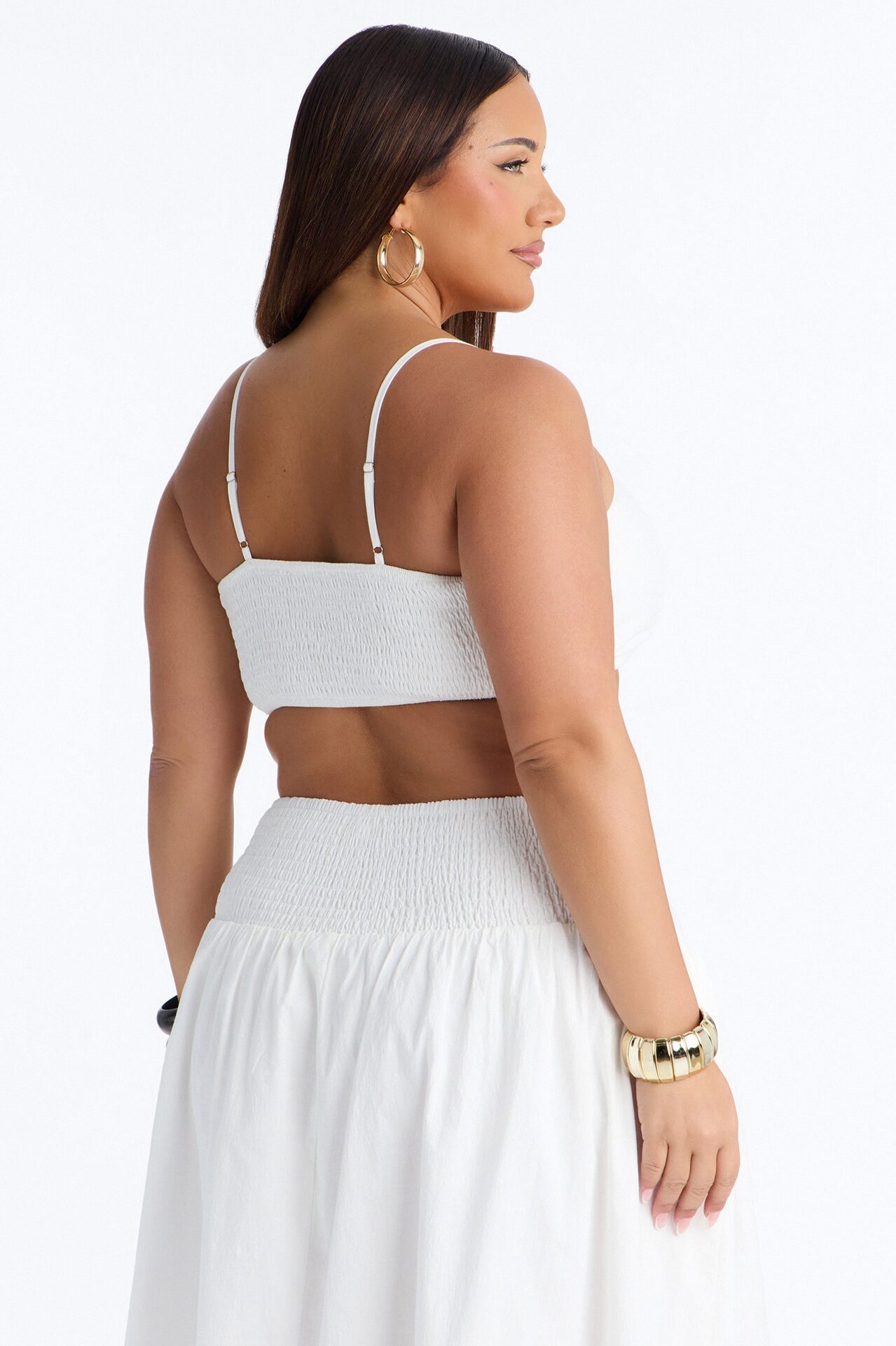 Brigitte Poplin Bra Top - White