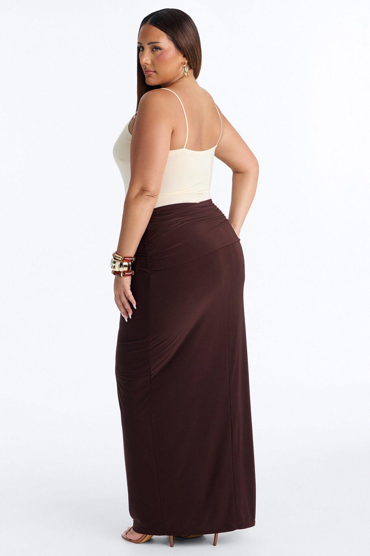 Maura Maxi Skirt Set - Brown/combo