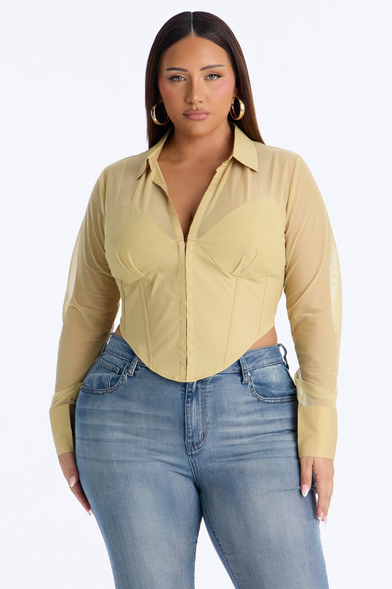Business As Usual Corset Top - Khaki