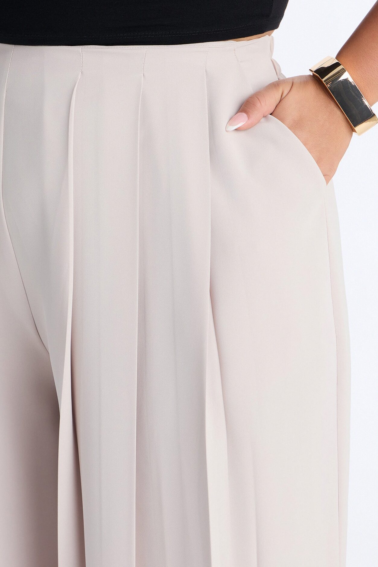 Feminine Feel Crepe Wide Leg Pant 33″ - Beige