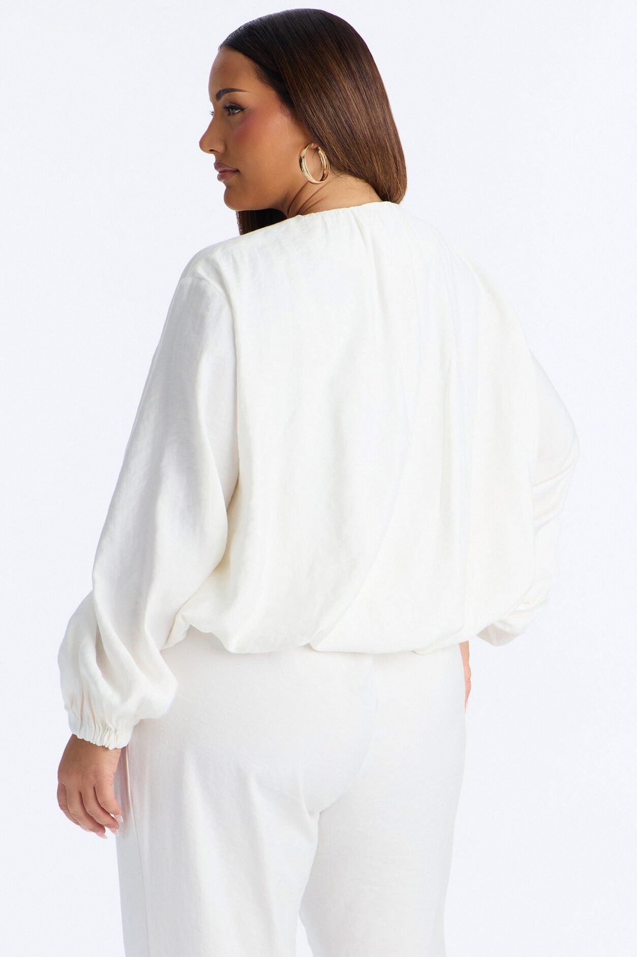 Calliope Linen Bubble Hem Cropped Jacket - Ivory