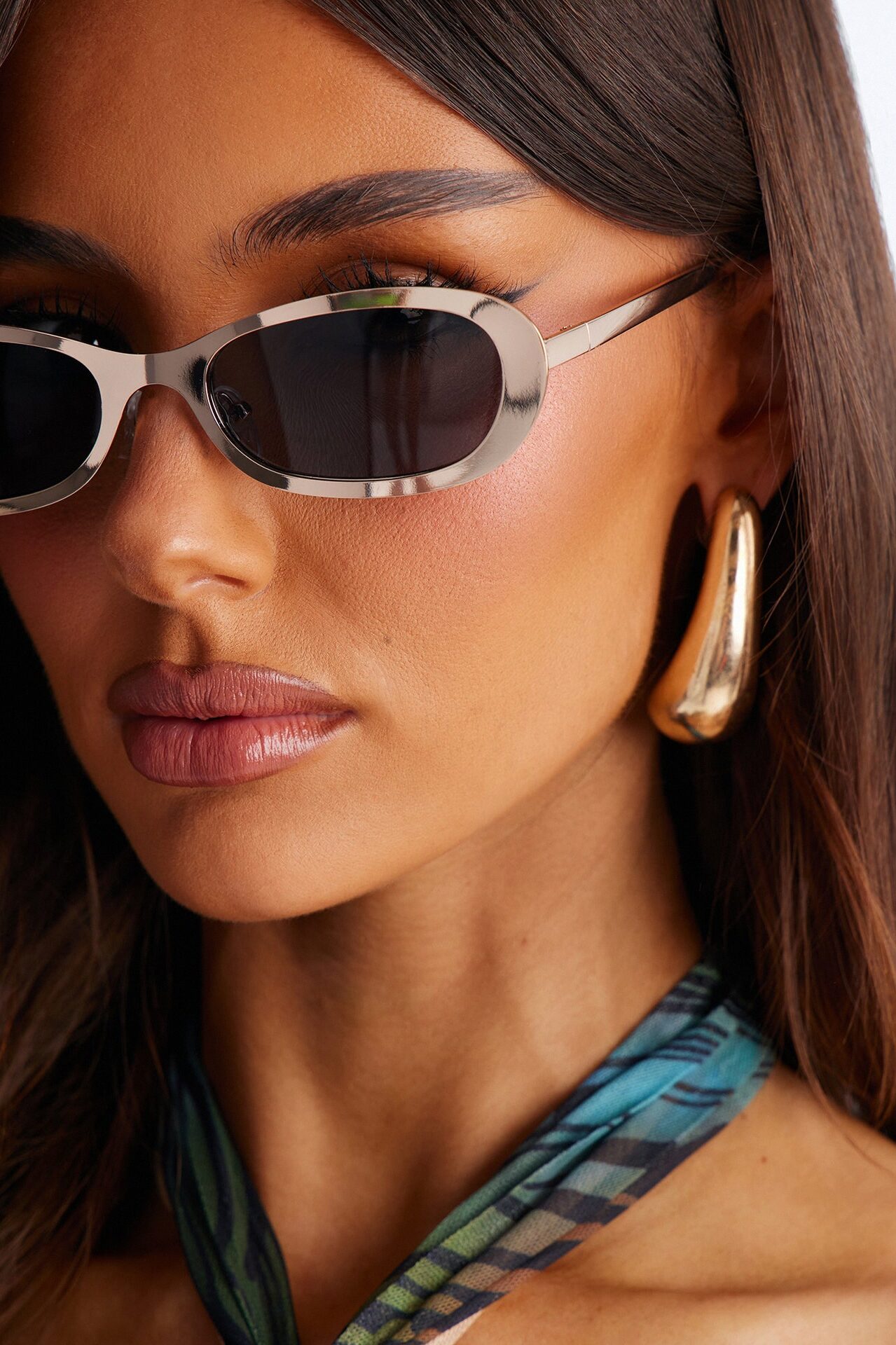 Metal Chic Square Sunglasses - Gold