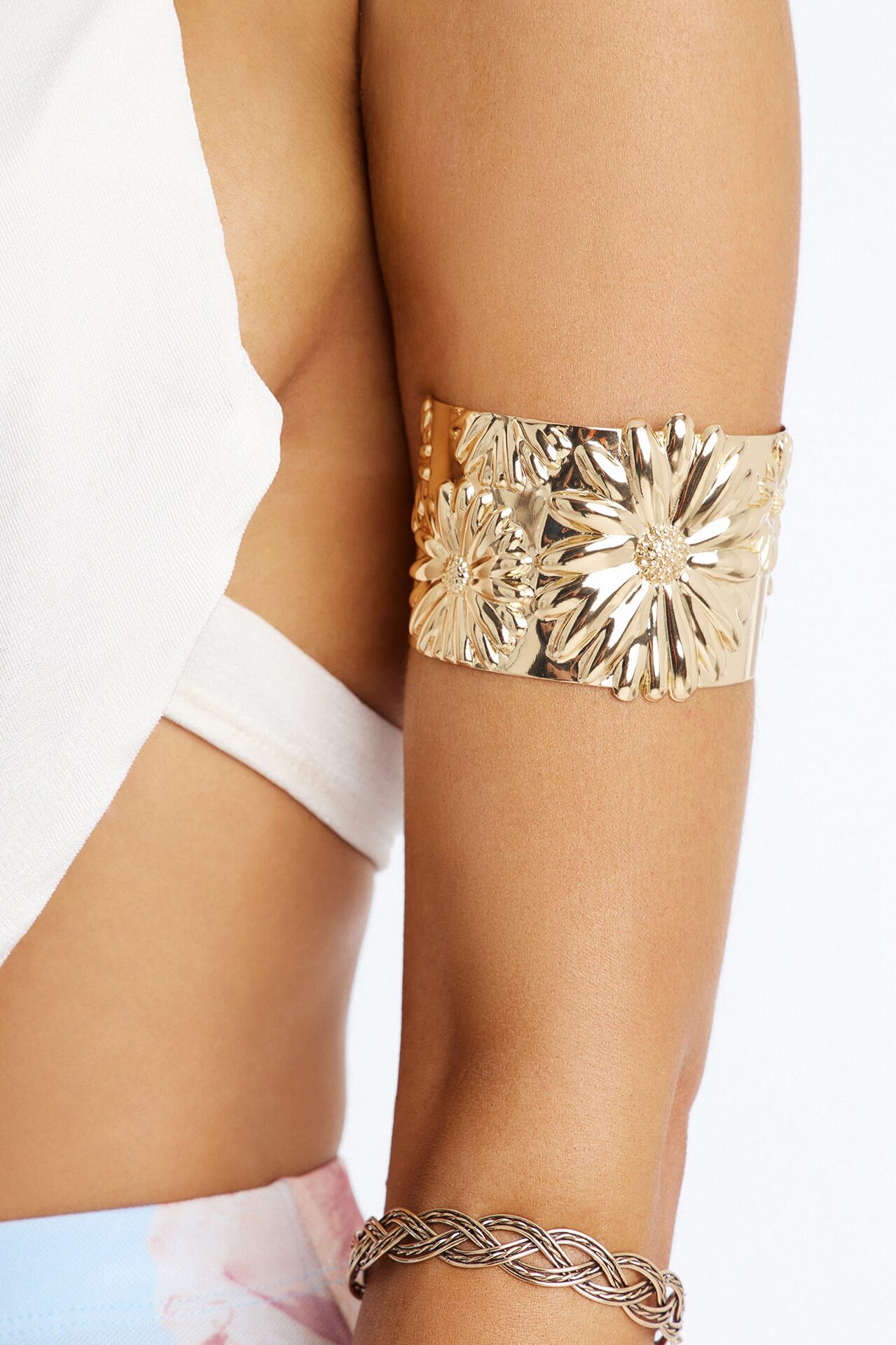 Sunshine And Sunflowers Cuff Bracelet - Gold