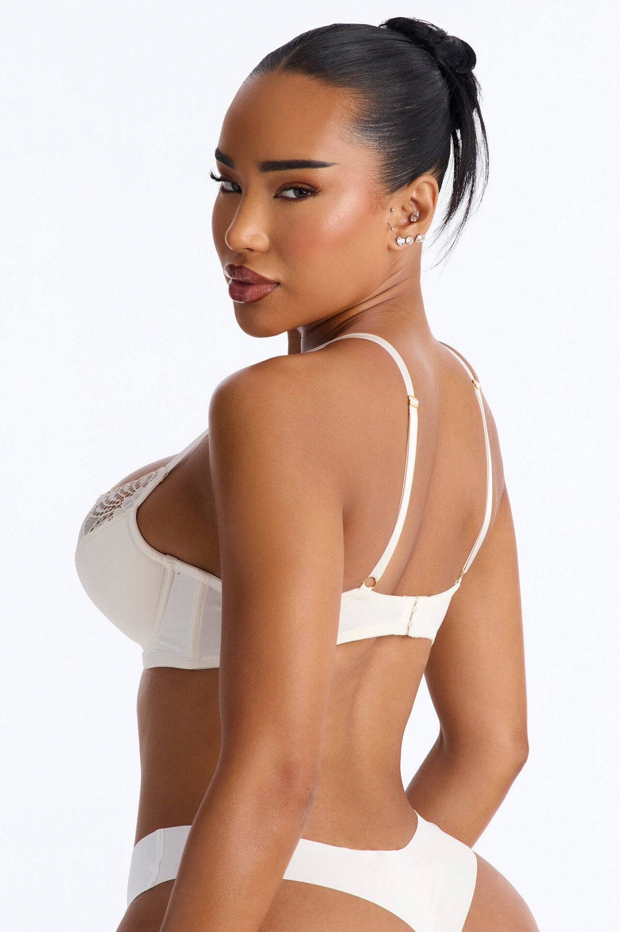 Daydream Daze Mesh Push Up Bra - Cream