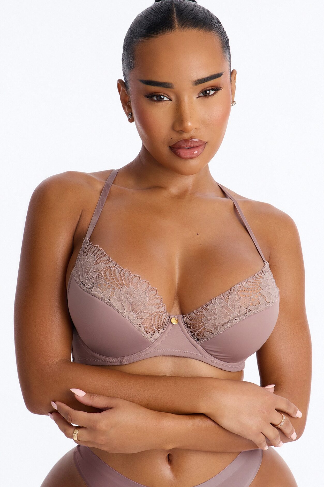 Daydream Daze Mesh Push Up Bra - Taupe