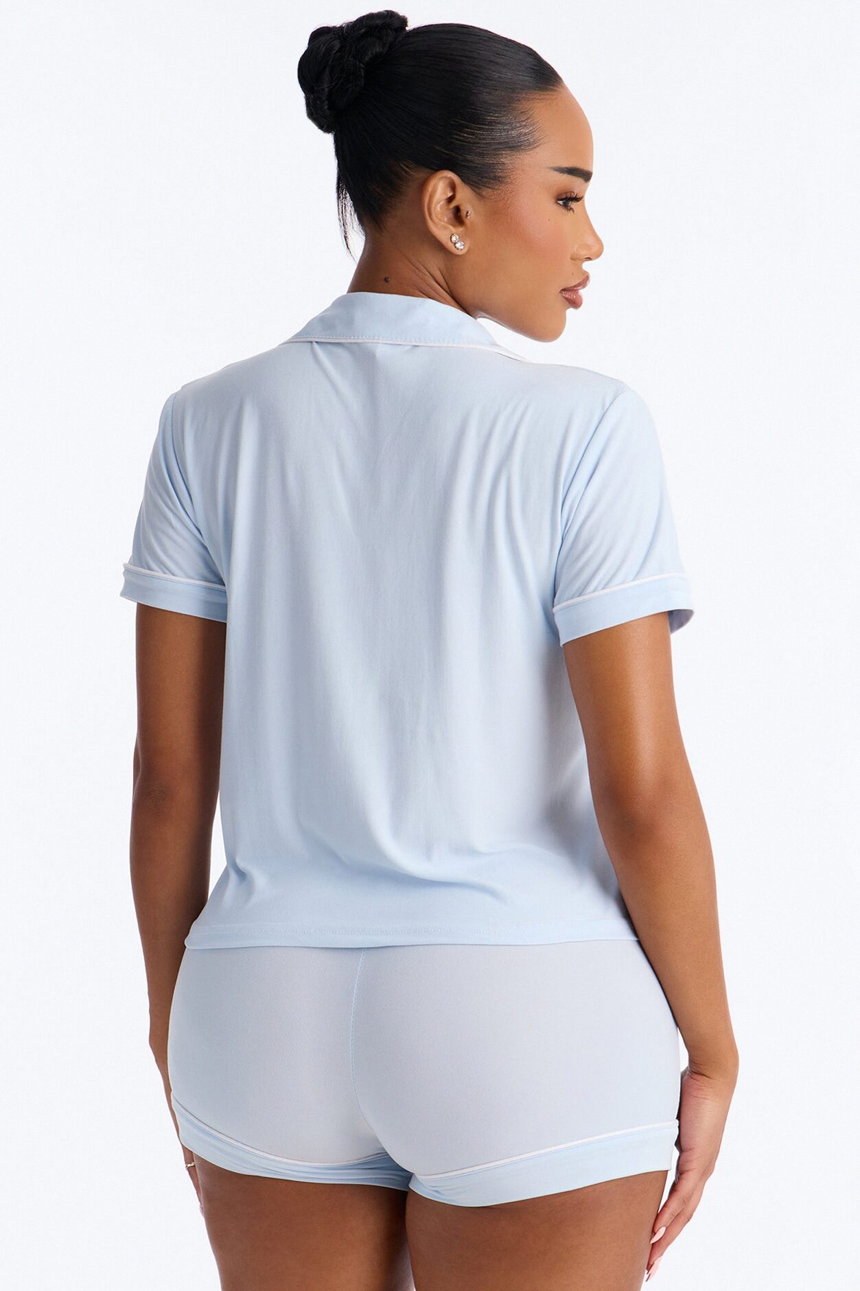 My Bridesmaid Notch Collar PJ Short Set - Light Blue