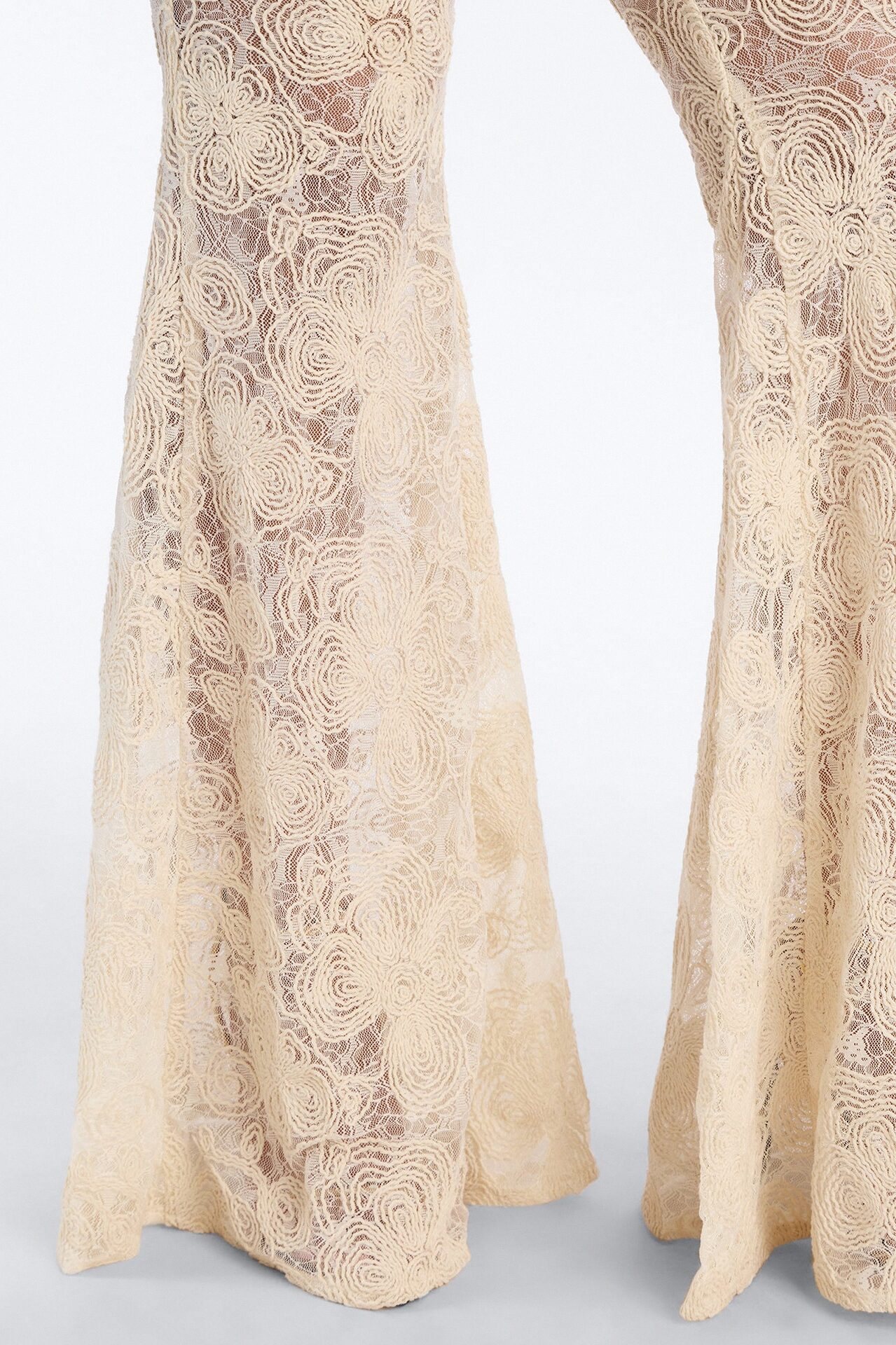 Meena Lace Flare Jumpsuit - Ivory