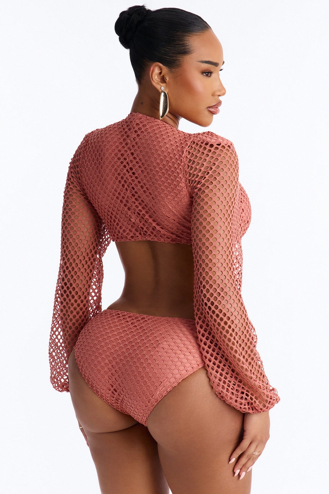Julissa Crochet Bodysuit Maxi Skirt Set - Rust