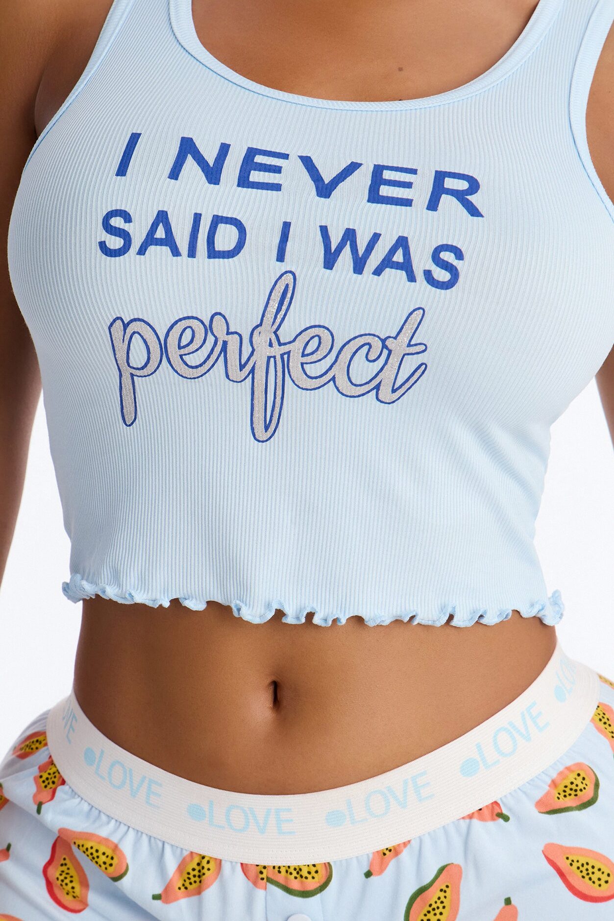 Amaya Papaya Top And Short PJ Set - Blue/combo