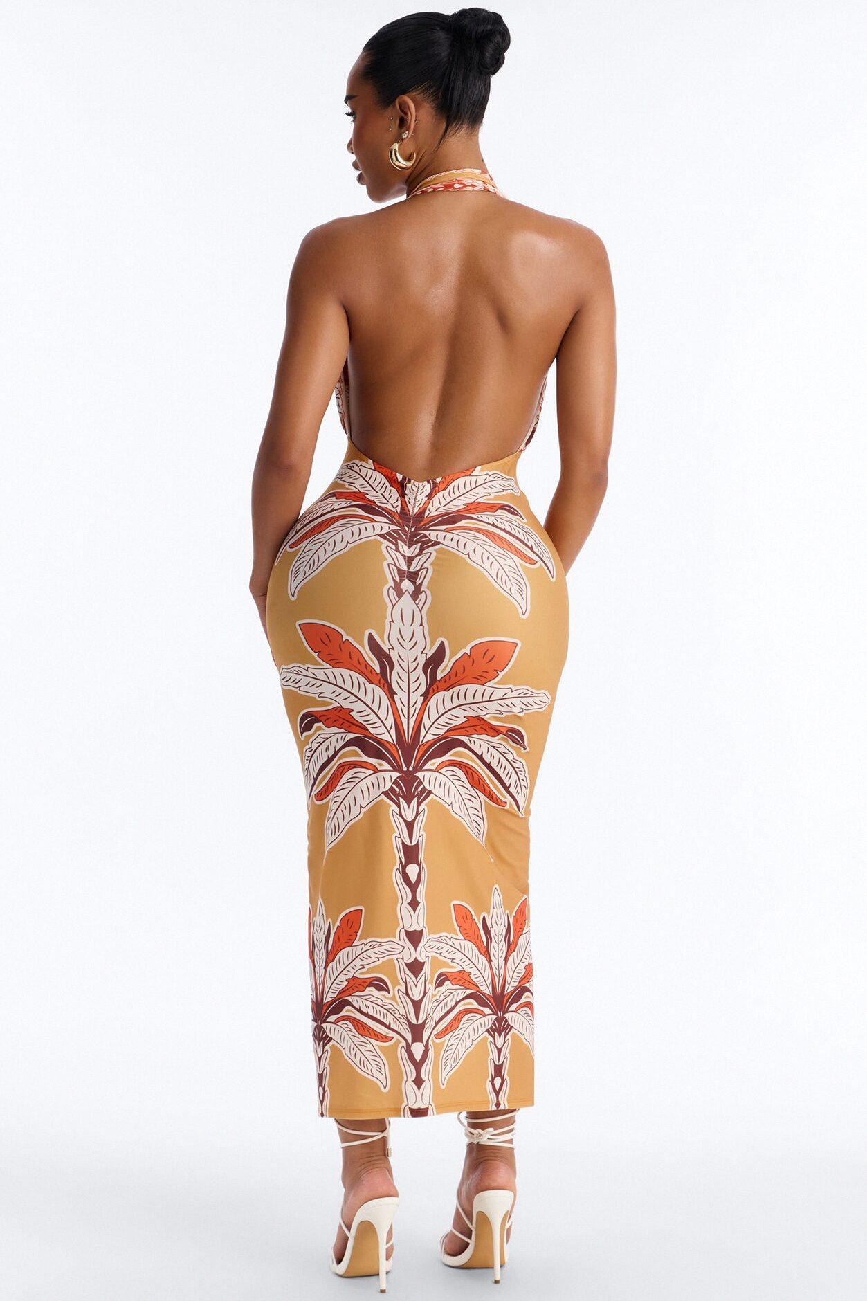 Anita Halter Midi Dress - Orange/combo