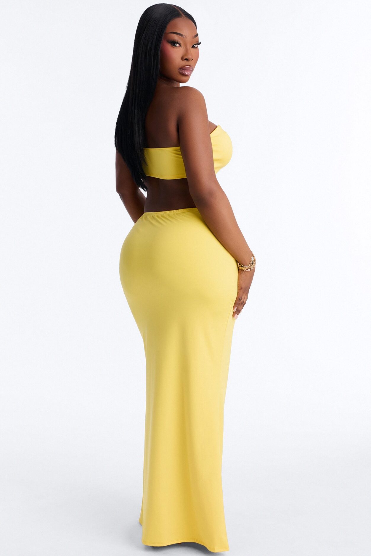 Cadence Hardware Maxi Skirt Set - Yellow