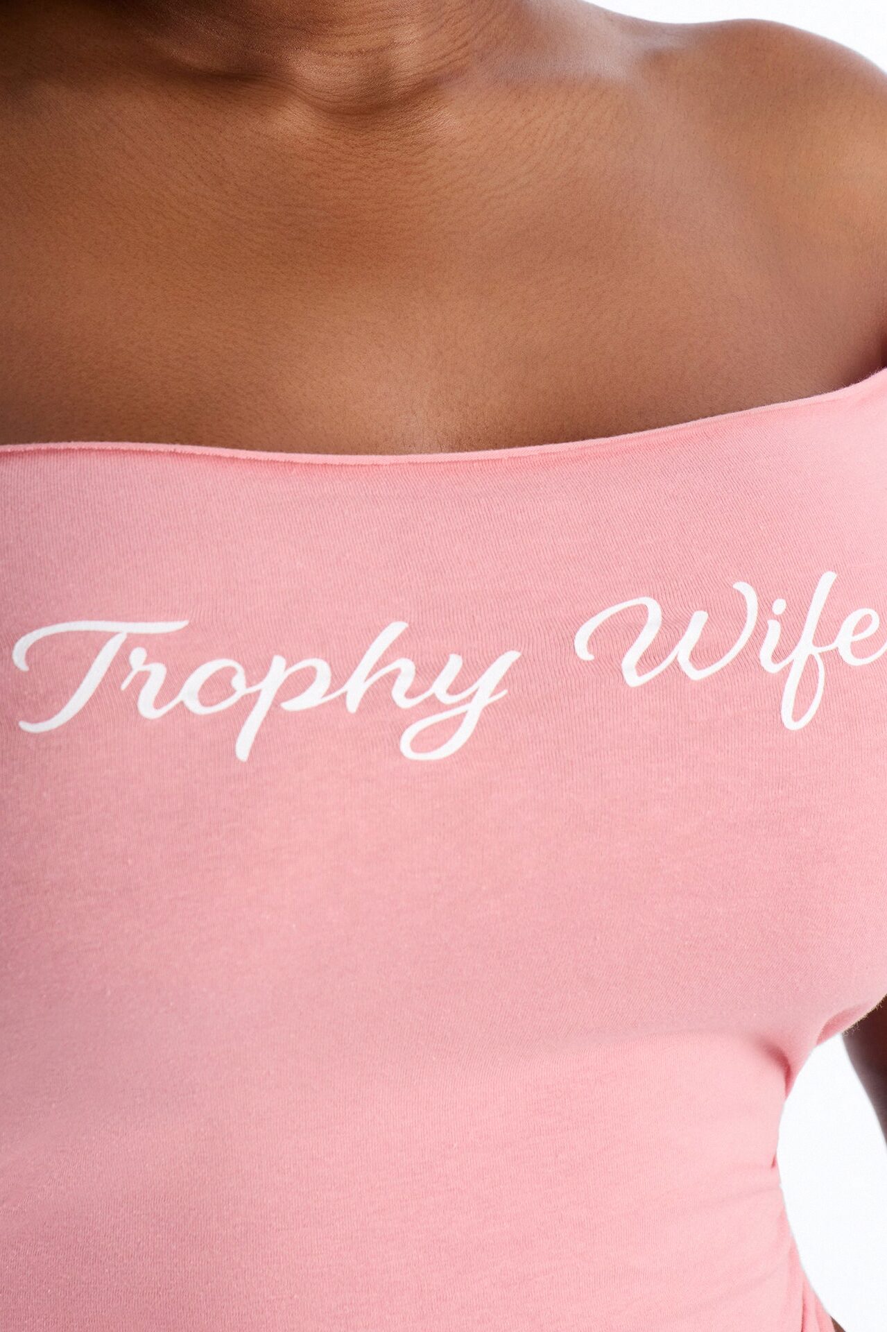 Trophy Wife Off Shoulder Tee - Pink