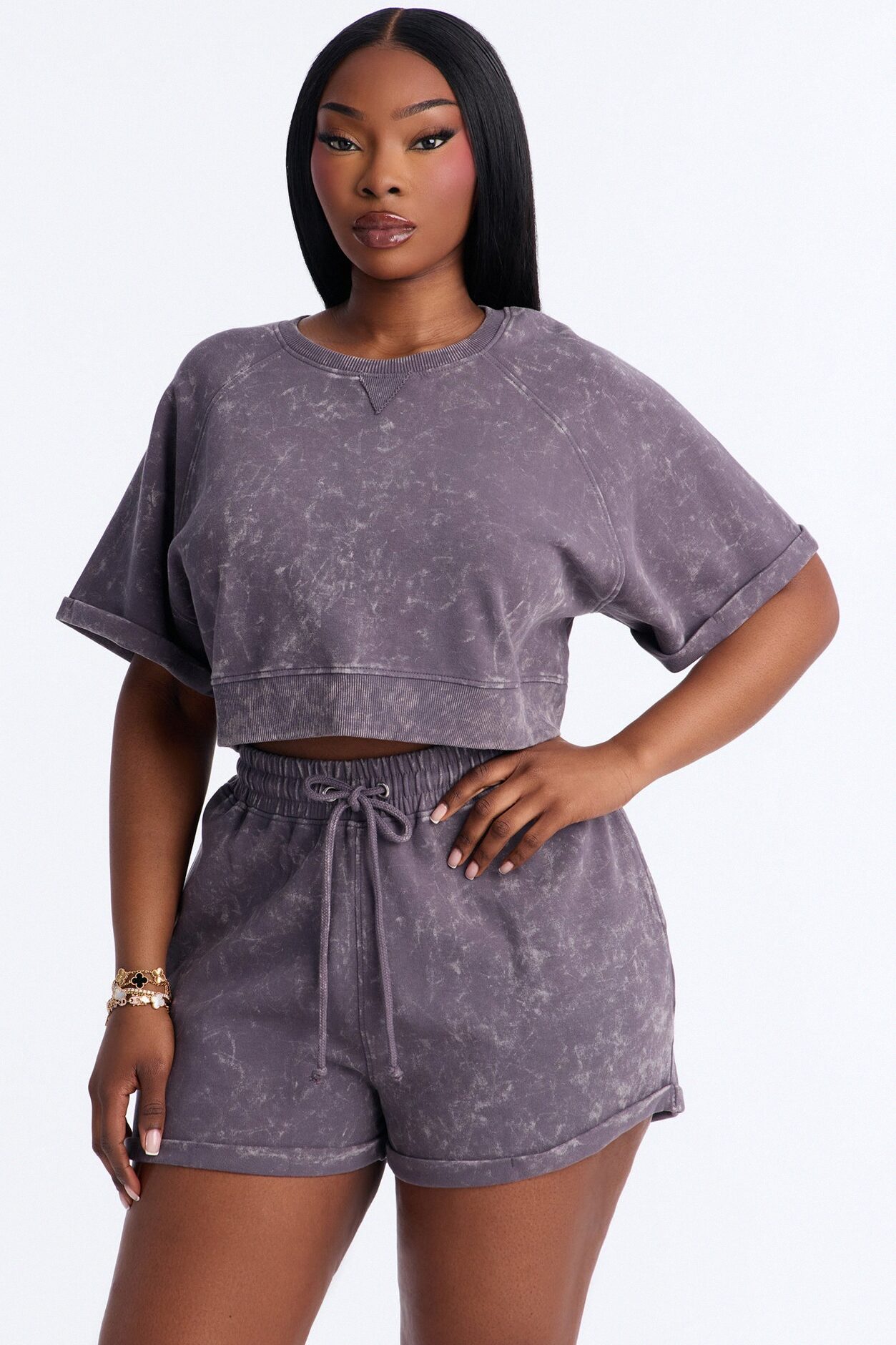 Wait For It Washed Top - Charcoal