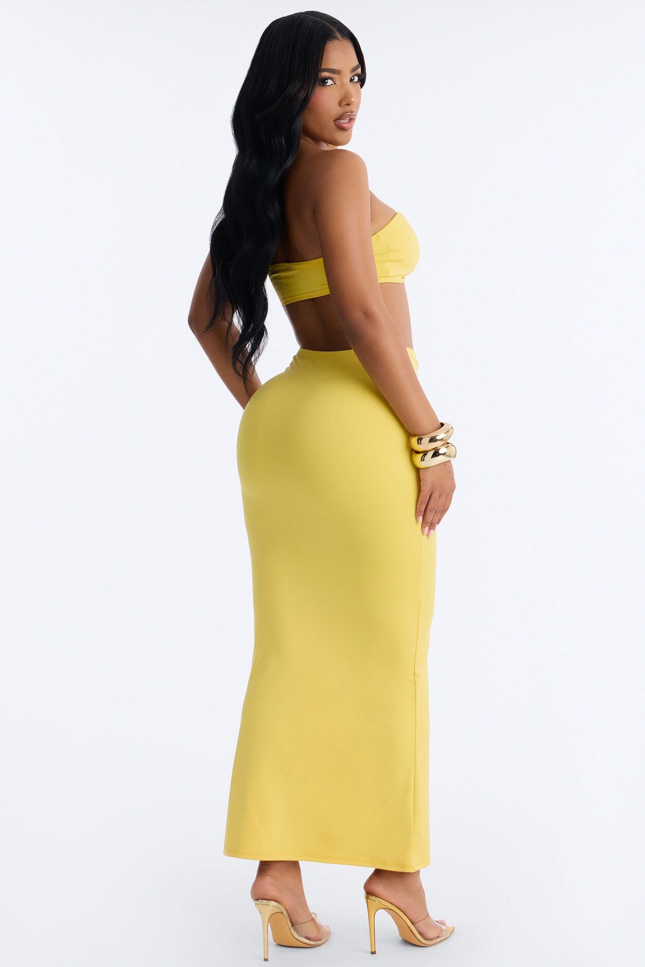 Cadence Hardware Maxi Skirt Set - Yellow