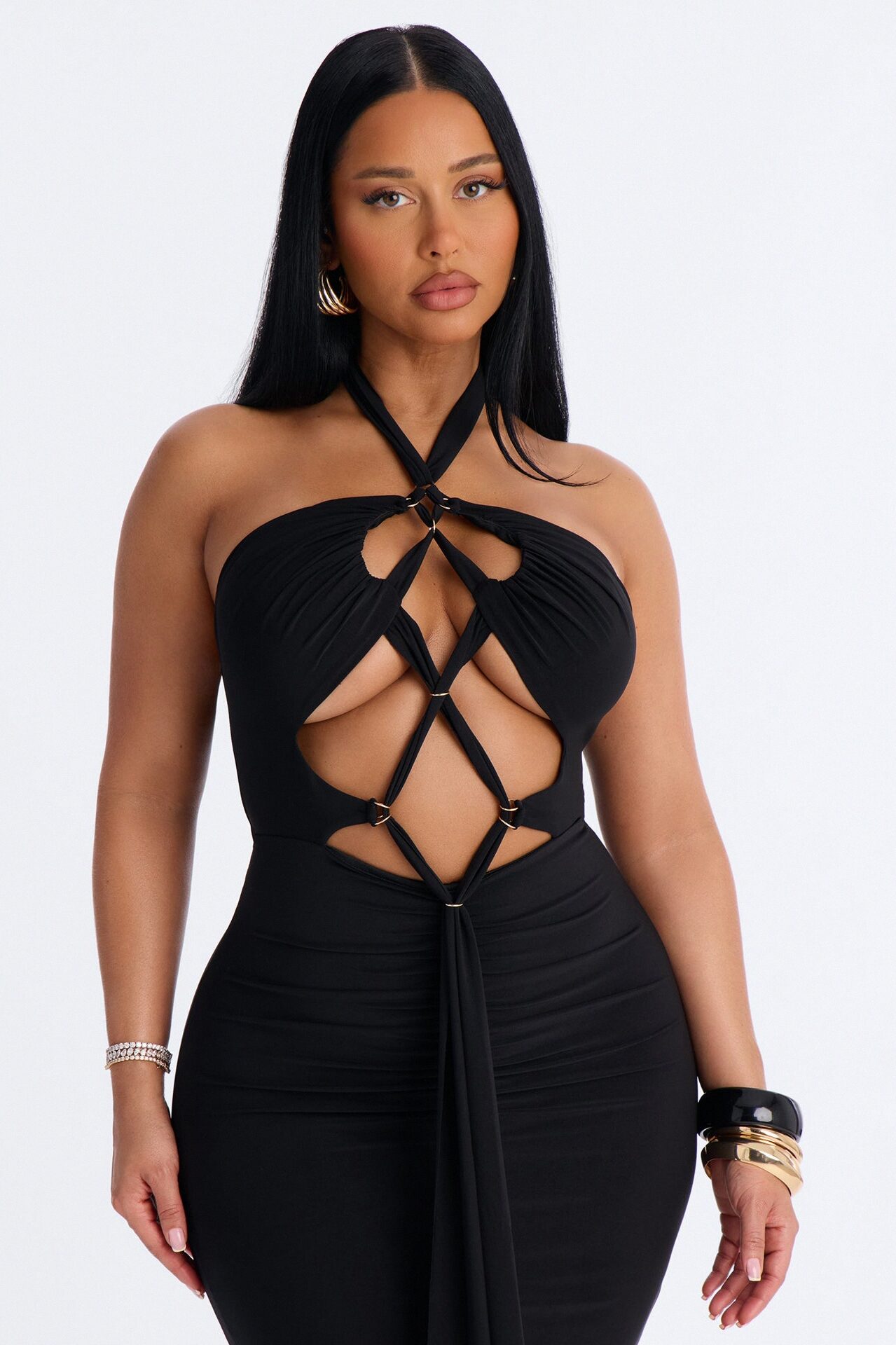 Baylee Strappy Maxi Dress - Black