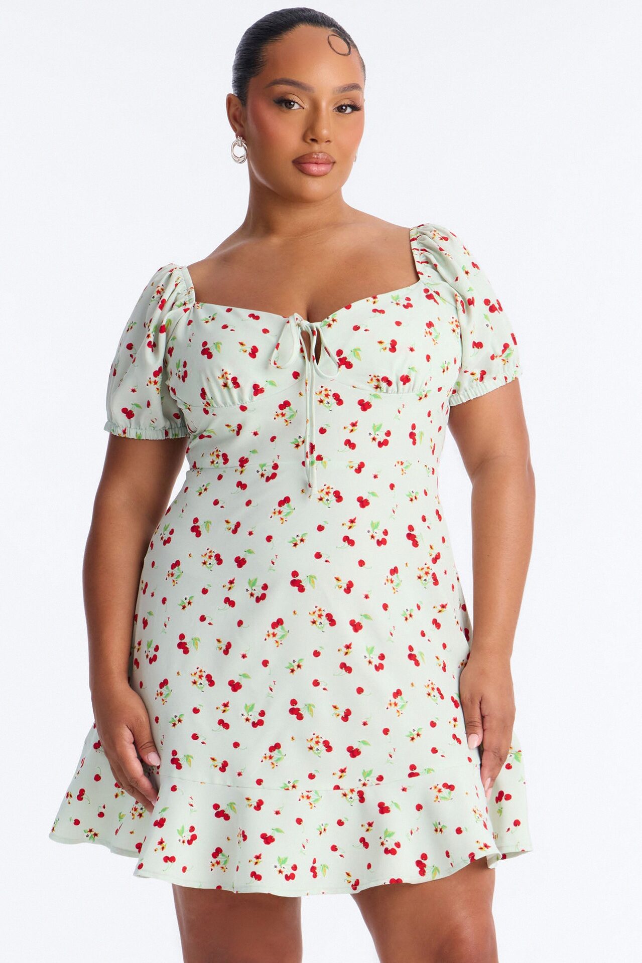 Kessie Floral Mini Dress - Mint/Multi