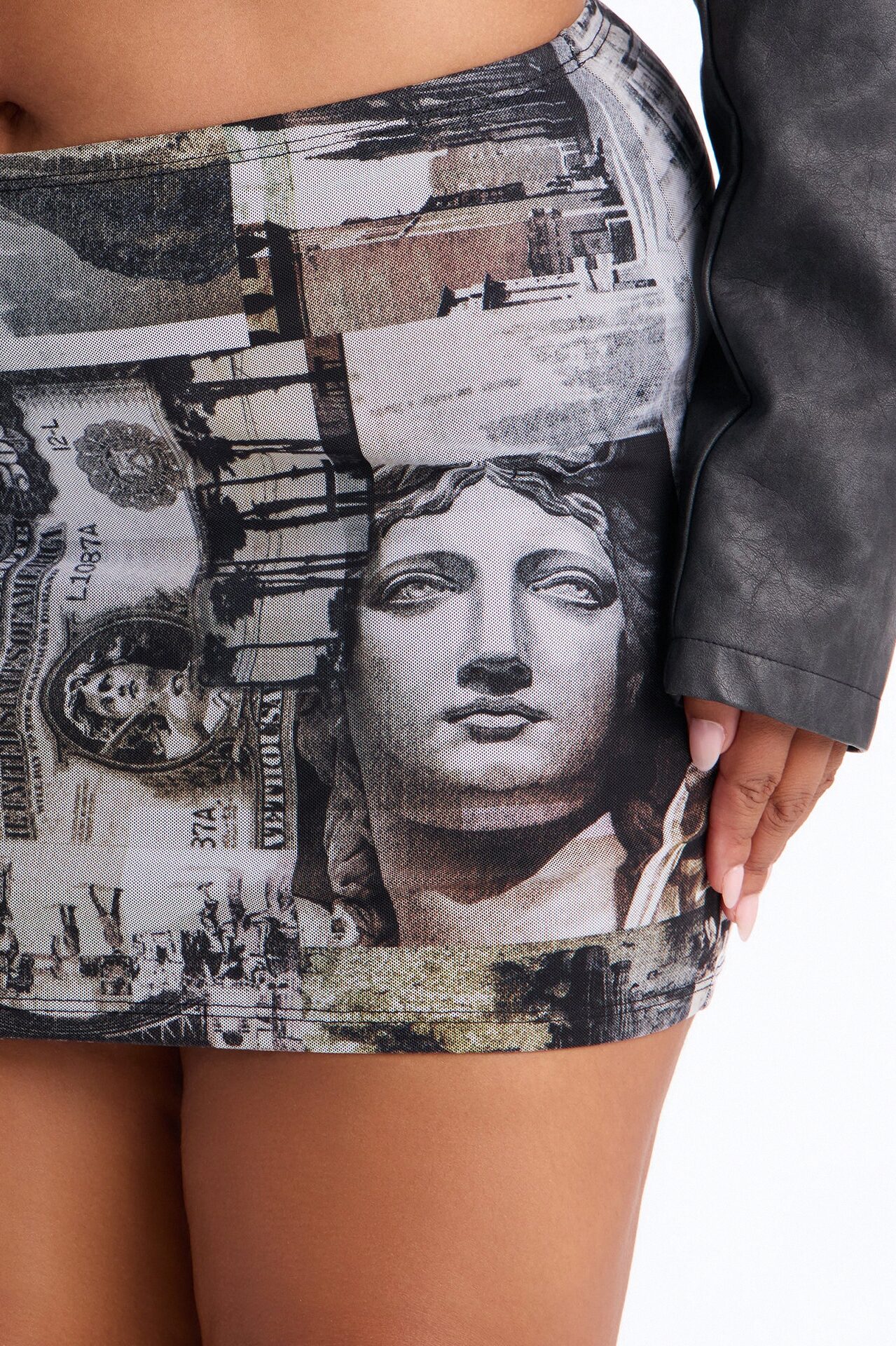 Clock It Mesh Micro Mini Skirt - Black/combo