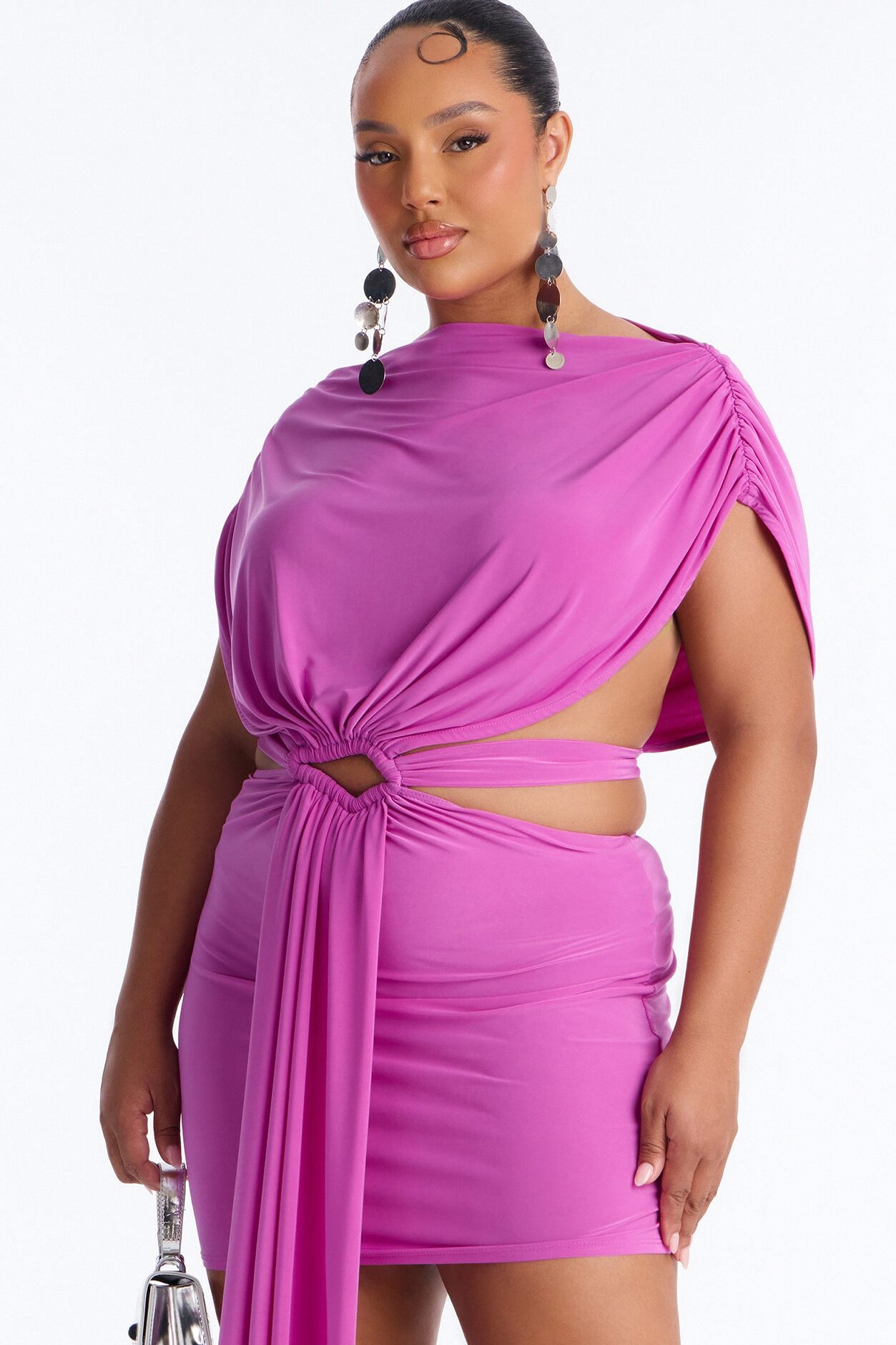 Brandi Cut Out Micro Mini Dress - Magenta