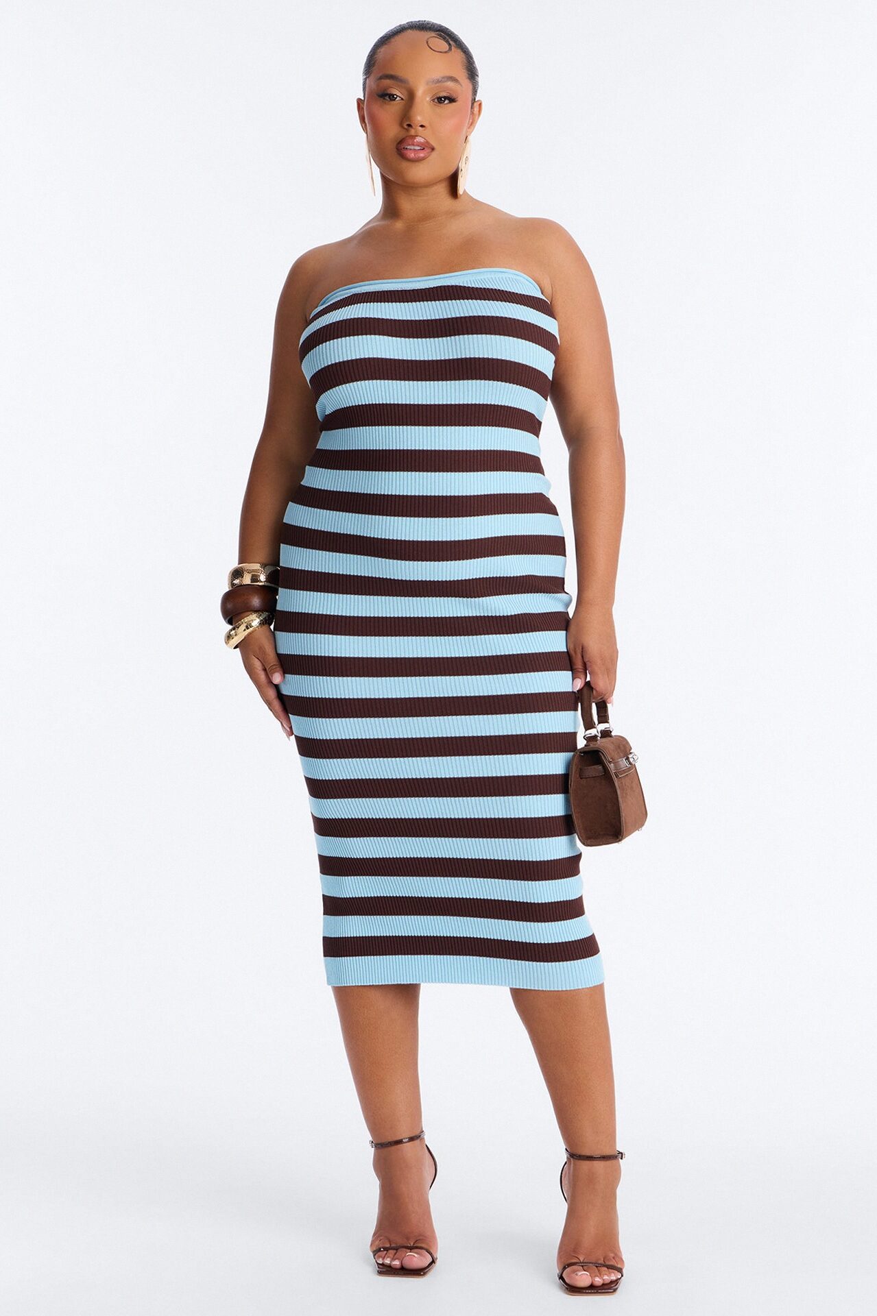 Alessi Striped Sweater Midi Dress - Blue/combo